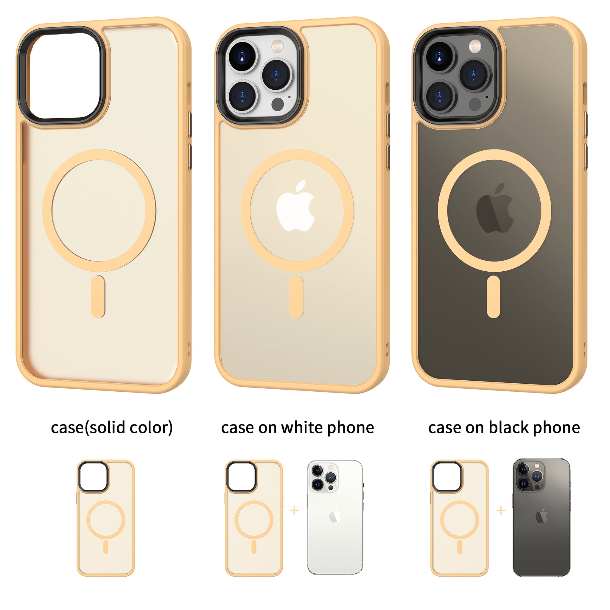 CACOE Magnetic Case for iPhone 13 Pro Max 6.7 inch-Compatible with MagSafe & Magnetic Car Phone Mount,Anti-Fingerprint TPU Thin Phone Cases Cover Protective Shockproof (Orange Yellow)