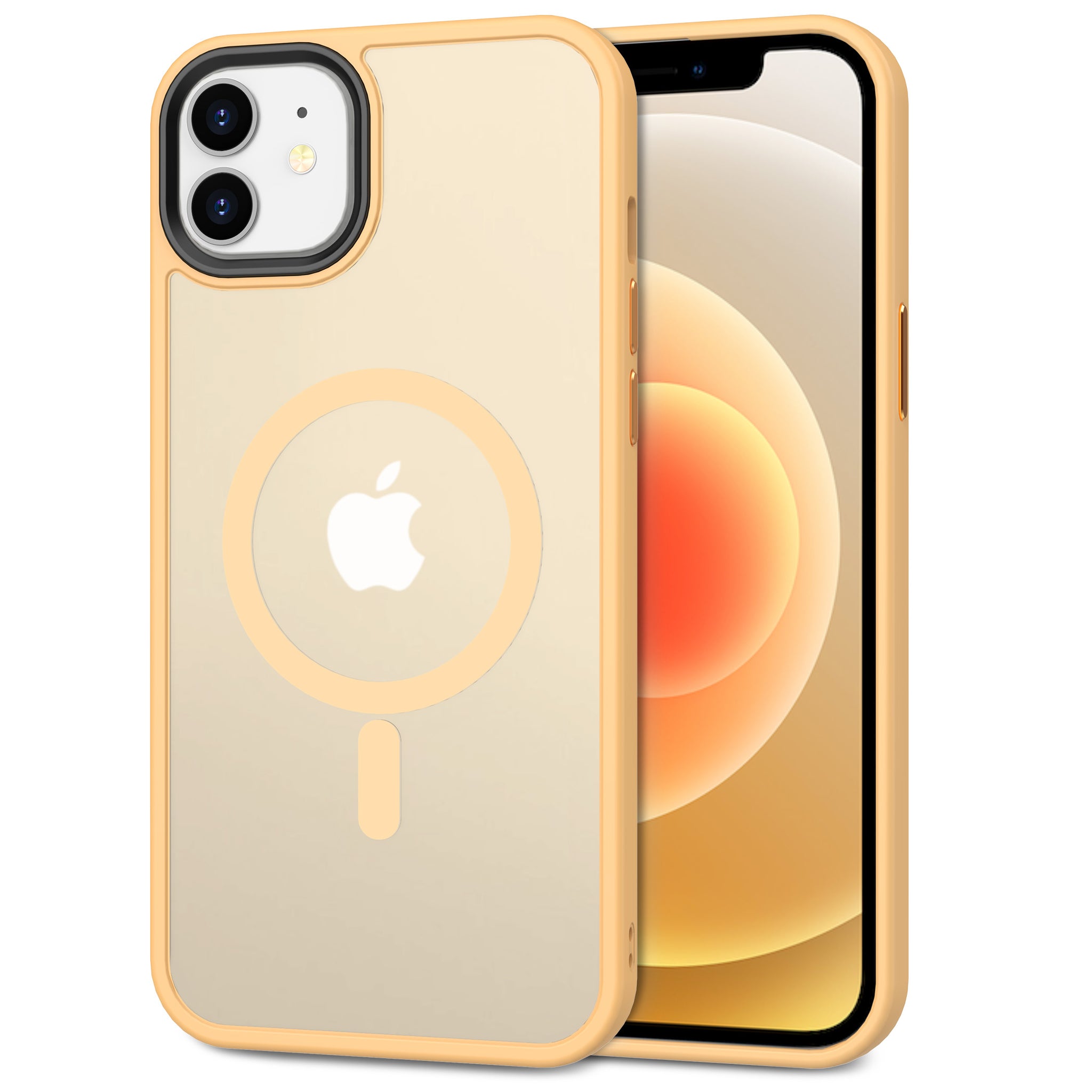 CACOE Magnetic Case for iPhone 12 & iPhone 12 Pro 2020 6.1 inch-CompaPhone Mount,Anti-Fingerprint TPU Thin Phone Cases Cover Protective Shockproof (Yellow)