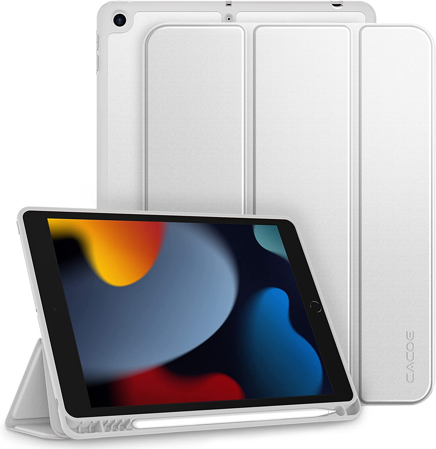 CACOE Case iPad 10.2 inch 2021/2020/2019, iPad Case 9th Gen/8th Gen/7th Gen with Pen Holder