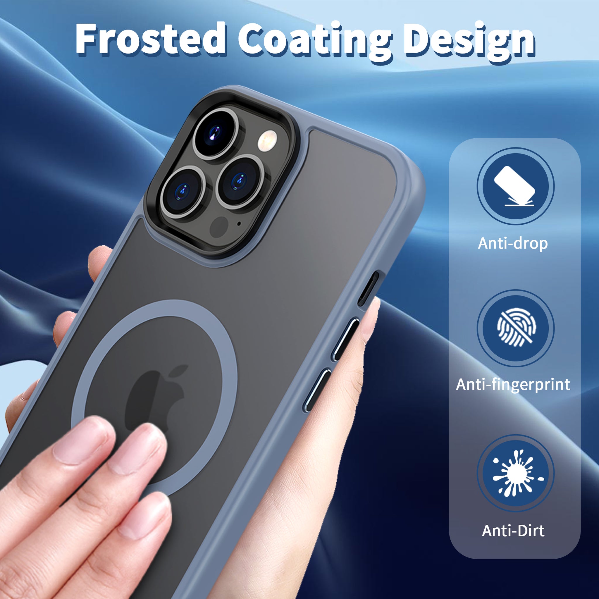 CACOE Magnetic Case for iPhone 13 Pro Max 6.7 inch-Compatible with MagSafe & Magnetic Car Phone Mount,TPU Thin Phone Cases Cover Protective Shockproof Anti-Fingerprint(Light Blue)