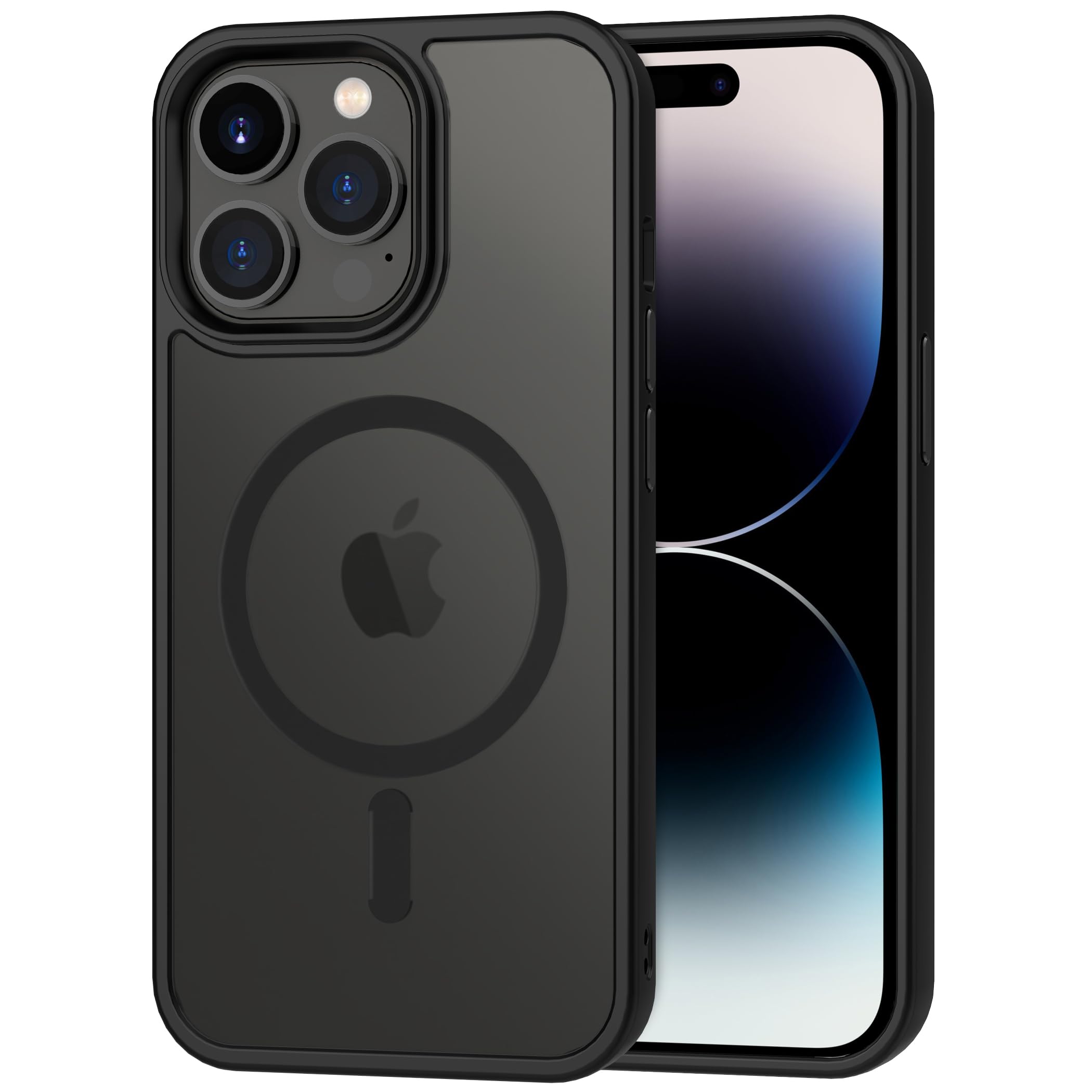 CACOE Magnetic Case for iPhone 14 Pro 6.1 inch-Compatible with MagSafe & Magnetic Car Phone Mount,TPU Thin Phone Cases Cover Protective Shockproof Anti-Fingerprint(Matte Black)