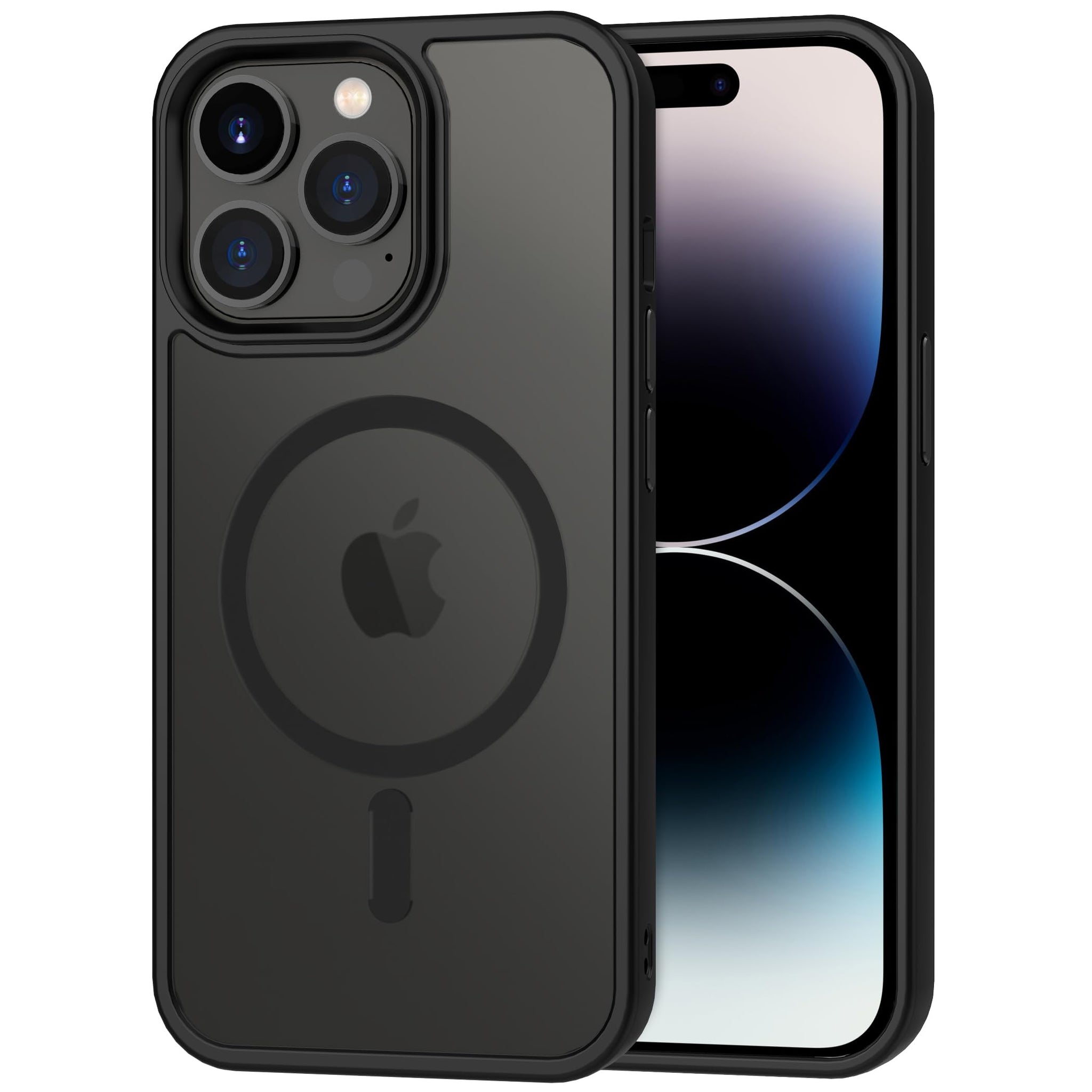 CACOE Magnetic Case for iPhone 14 Pro 6.1 inch-Compatible with MagSafe & Magnetic Car Phone Mount,TPU Thin Phone Cases Cover Protective Shockproof Anti-Fingerprint(Matte Black)
