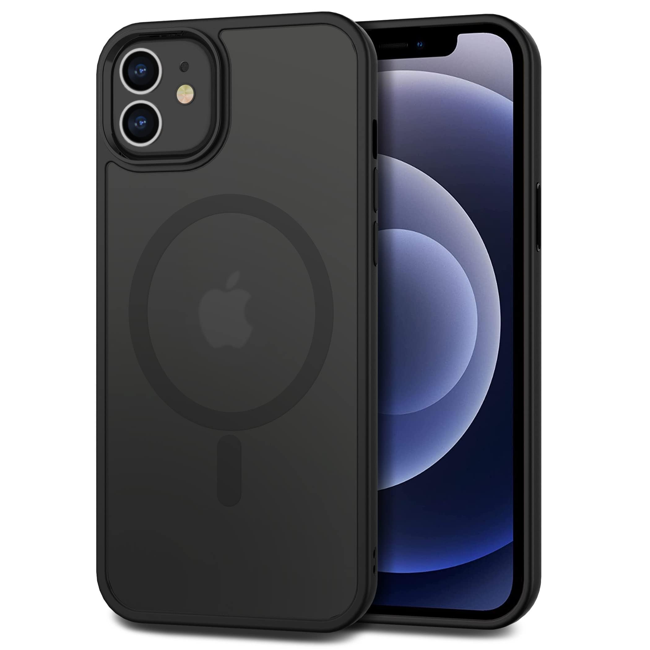 CACOE Magnetic Case for iPhone 12 & iPhone 12 Pro 2020 6.1 inch-Compatible with MagSafe & Magnetic Car Phone Mount,TPU Thin Phone Cases Cover Protective Shockproof Anti-Fingerprint(Matte Black)