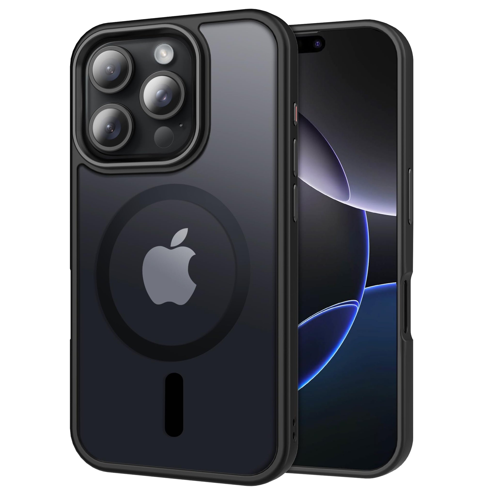 CACOE Magnetic Case for iPhone 16 Pro 6.3 inch, Compatible with MagSafe, Thin Slim Fit Anti-Fingerprint Shockproof Bumper TPU Protective Cover for Women Men Girls(Matte Black)