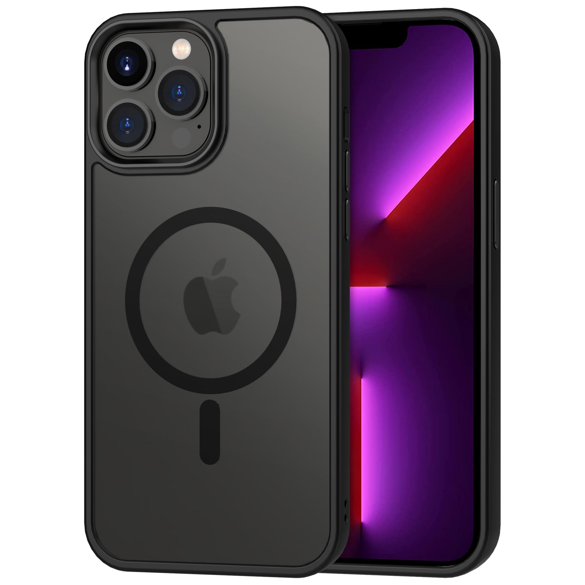 CACOE Magnetic Case for iPhone 13 Pro Max 6.7 inch-Compatible with MagSafe & Magnetic Car Phone Mount,Anti-Fingerprint TPU Thin Phone Cases Cover Protective Shockproof(Black)