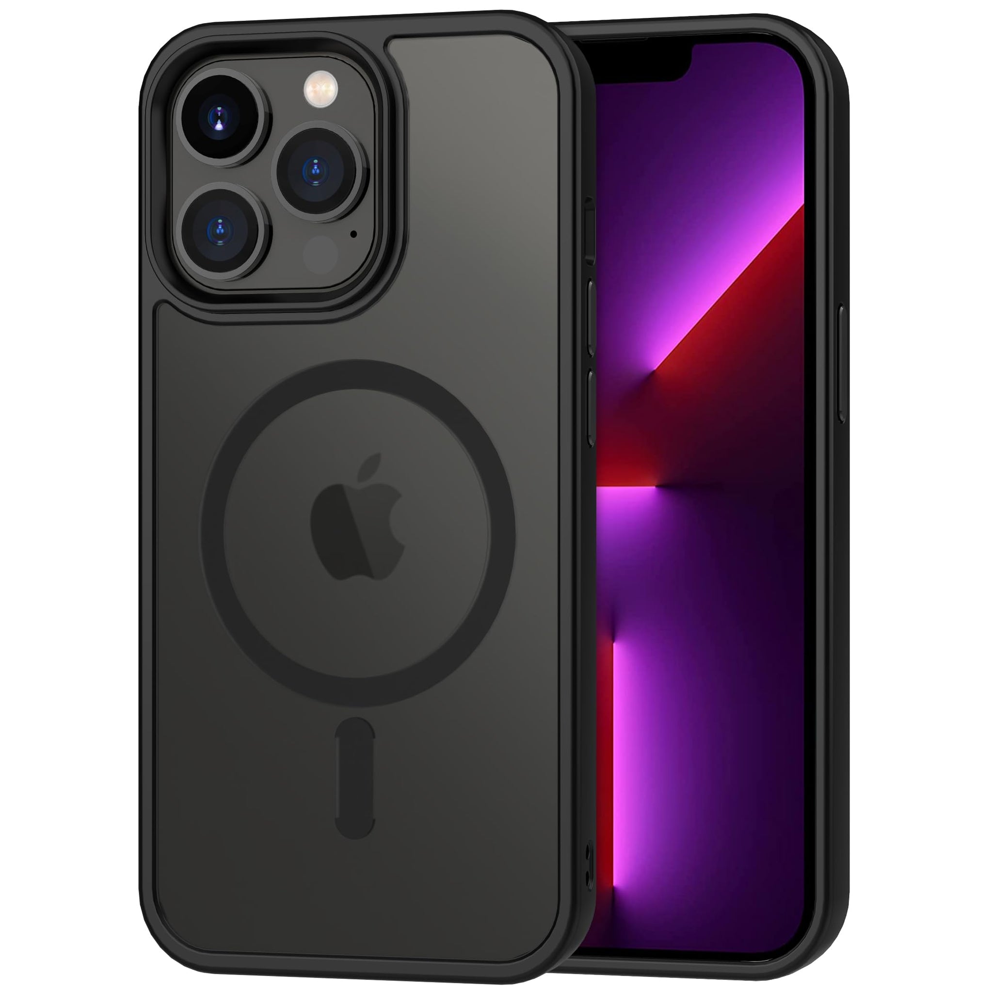 CACOE Magnetic Case for iPhone 13 Pro 6.1 inch-Compatible with MagSafe & Magnetic Car Phone Mount,Anti-Fingerprint TPU Thin Phone Cases Cover Protective Shockproof (Matte Black)