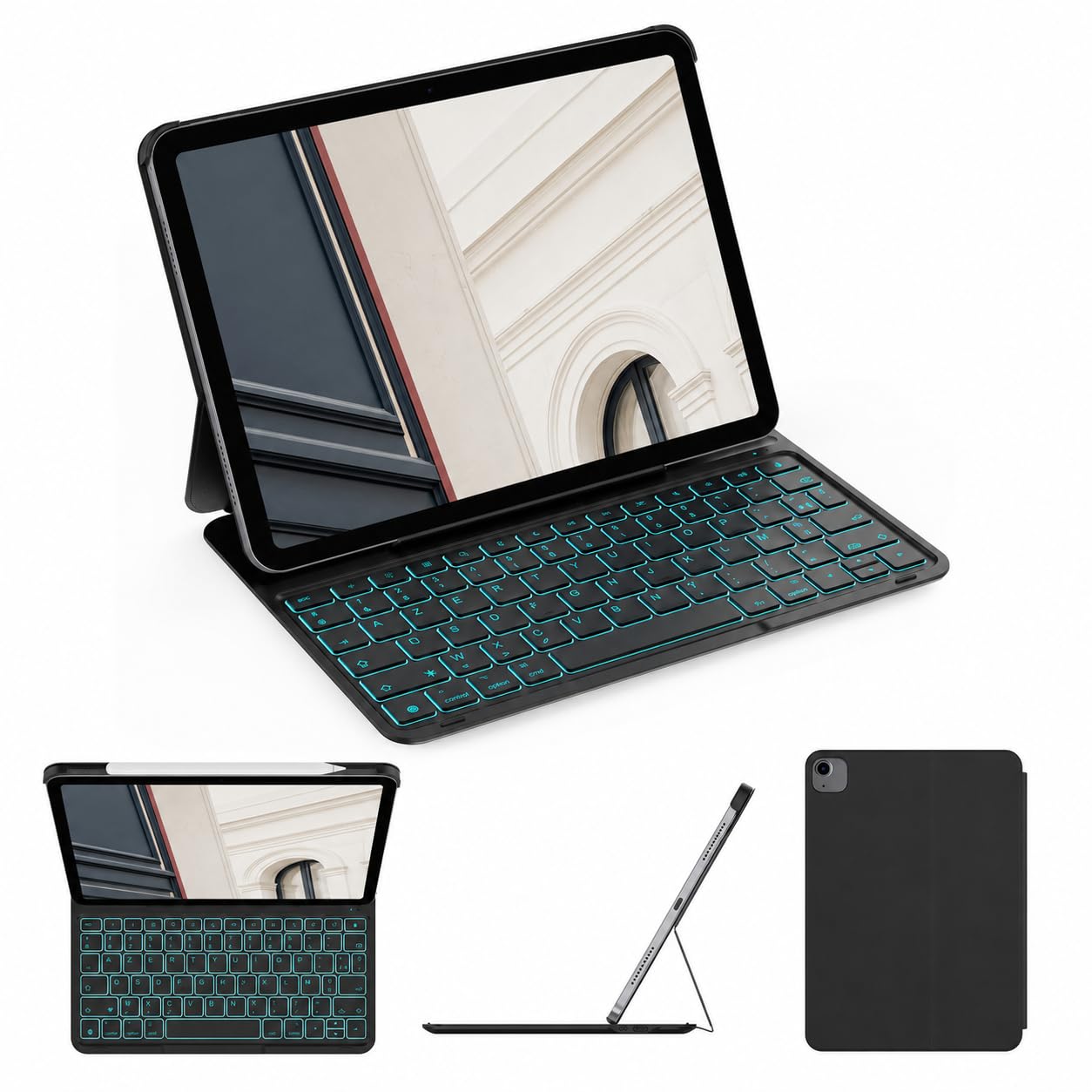 CACOE Coque Clavier pour iPad Air 11" M4 2026/M3 2025/M2 2024, Noir