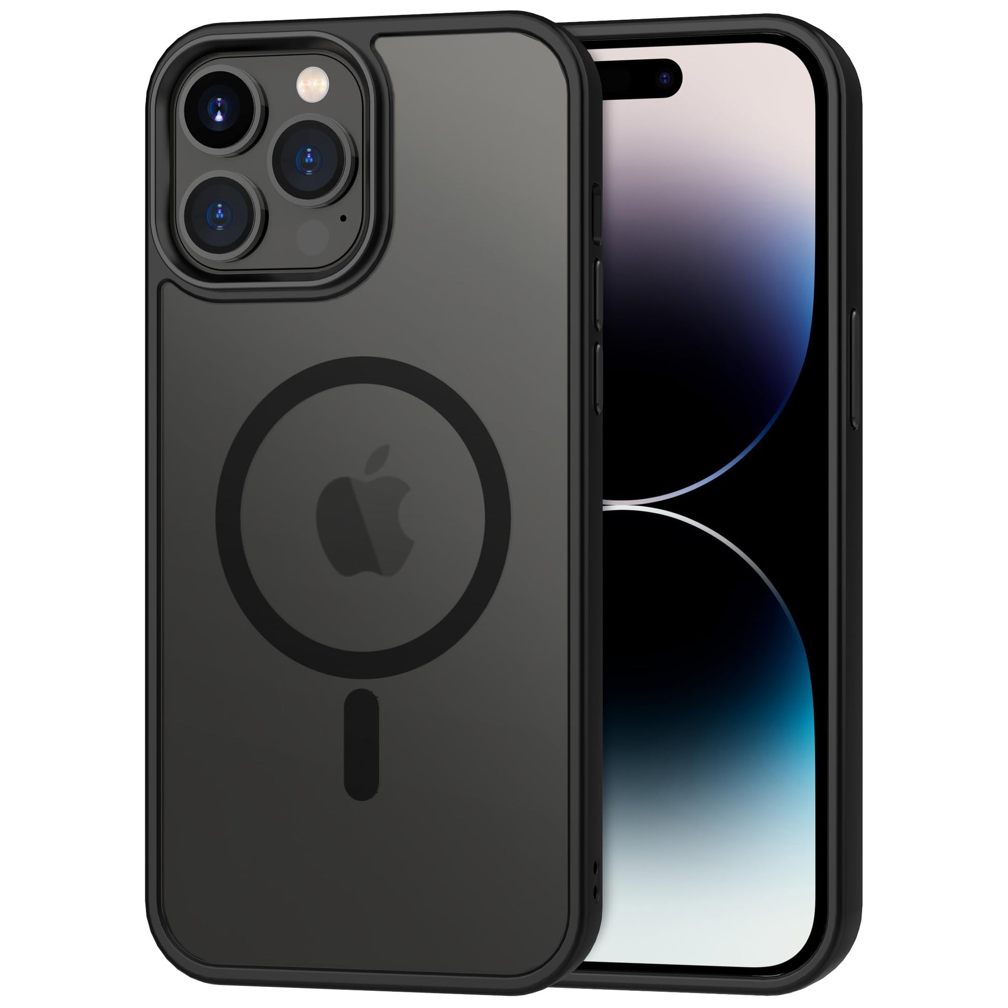 CACOE Magnetic Case for iPhone 14 Pro Max 6.7 inch-Compatible with MagSafe & Magnetic Car Phone Mount,Anti-Fingerprint TPU Thin Phone Cases Cover Protective Shockproof (Matte Black)