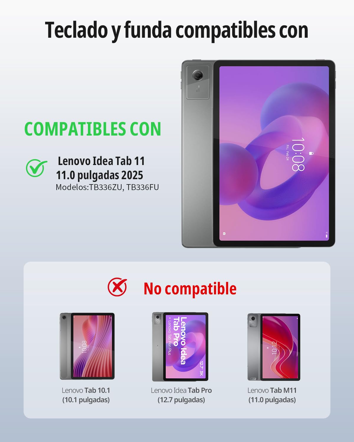CACOE Funda Teclado para Lenovo Idea Tab 2025 de 11 Pulgadas con Touchpad