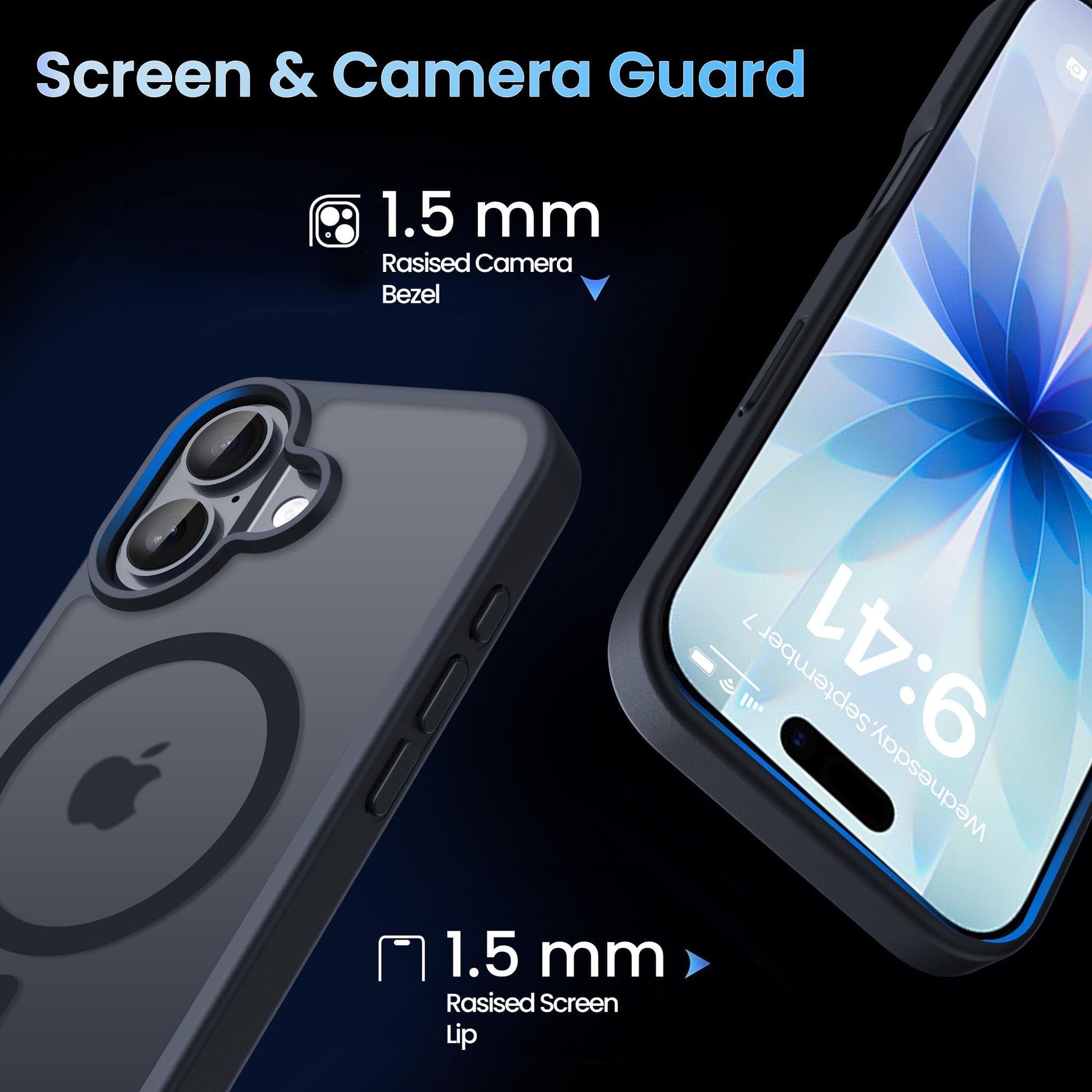 CACOE Magnetic Case for iPhone 17 6.3 inch-Compatible with MagSafe & Magnetic Car Phone Mount,Anti-Fingerprint TPU Thin Phone Cases Cover Protective Shockproof (Matte Black)