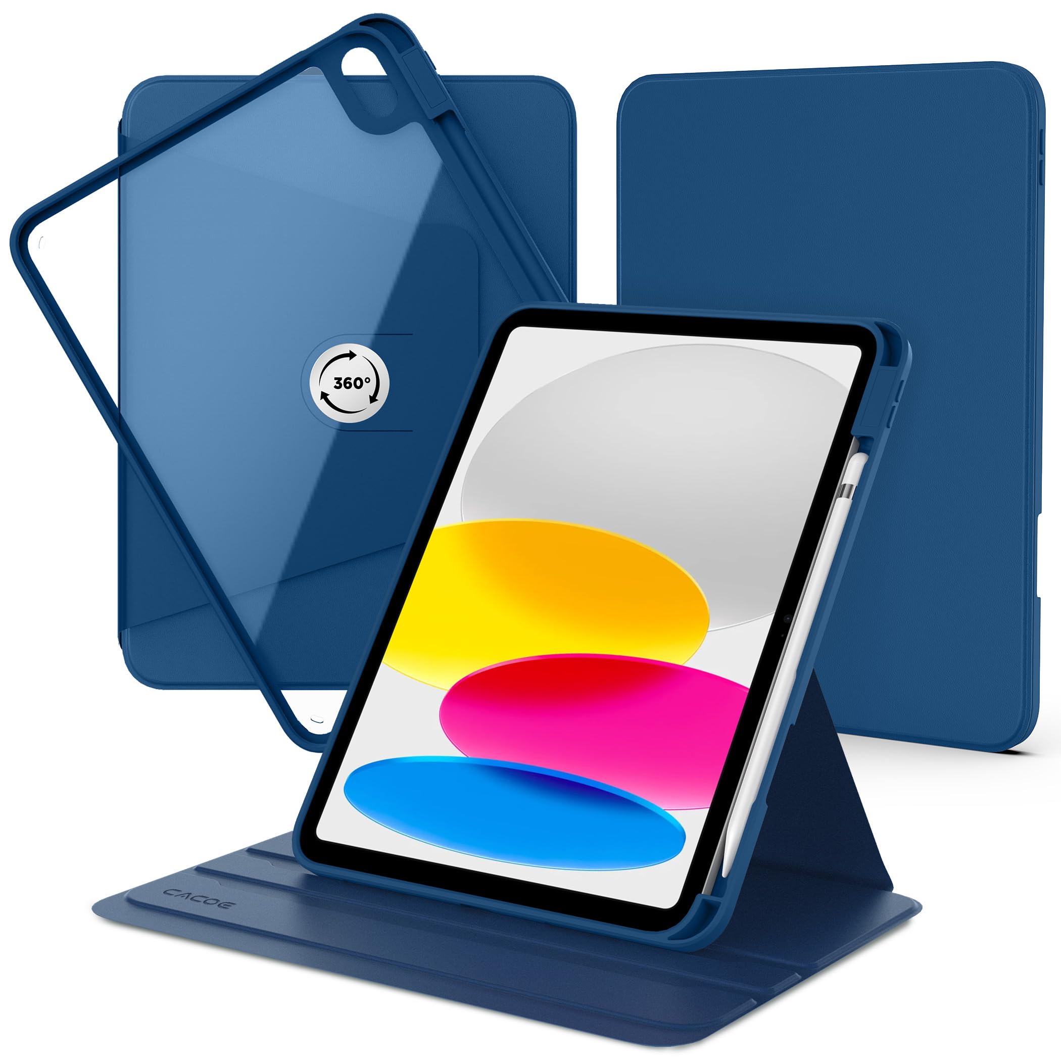 CACOE Rotierende Hülle für iPad (A16) 11/10 Generation 2025 2022