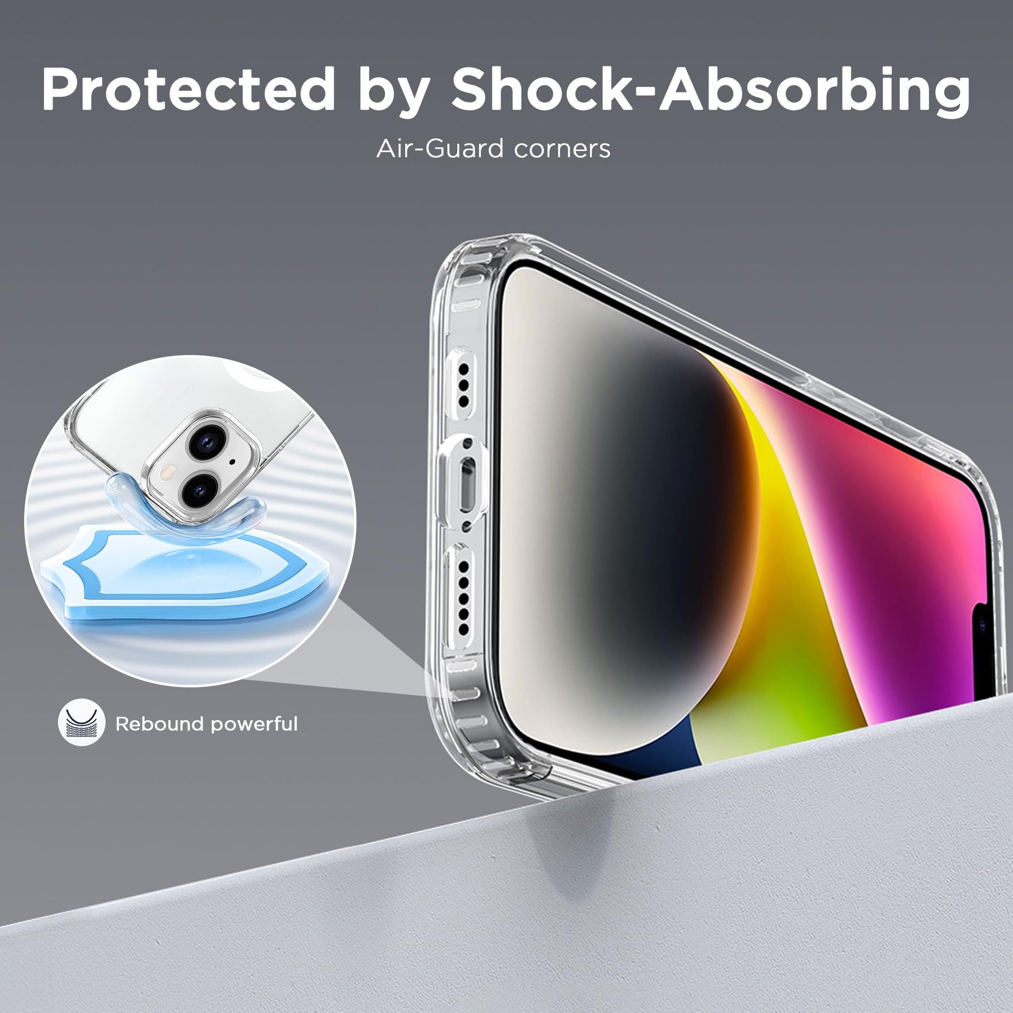 CACOE Magnetic Case for iPhone 13 & iPhone 14 6.1 inch-Compatible with MagSafe & Magnetic Car Phone Mount,Not Yellowing Anti-Scratch (Clear)