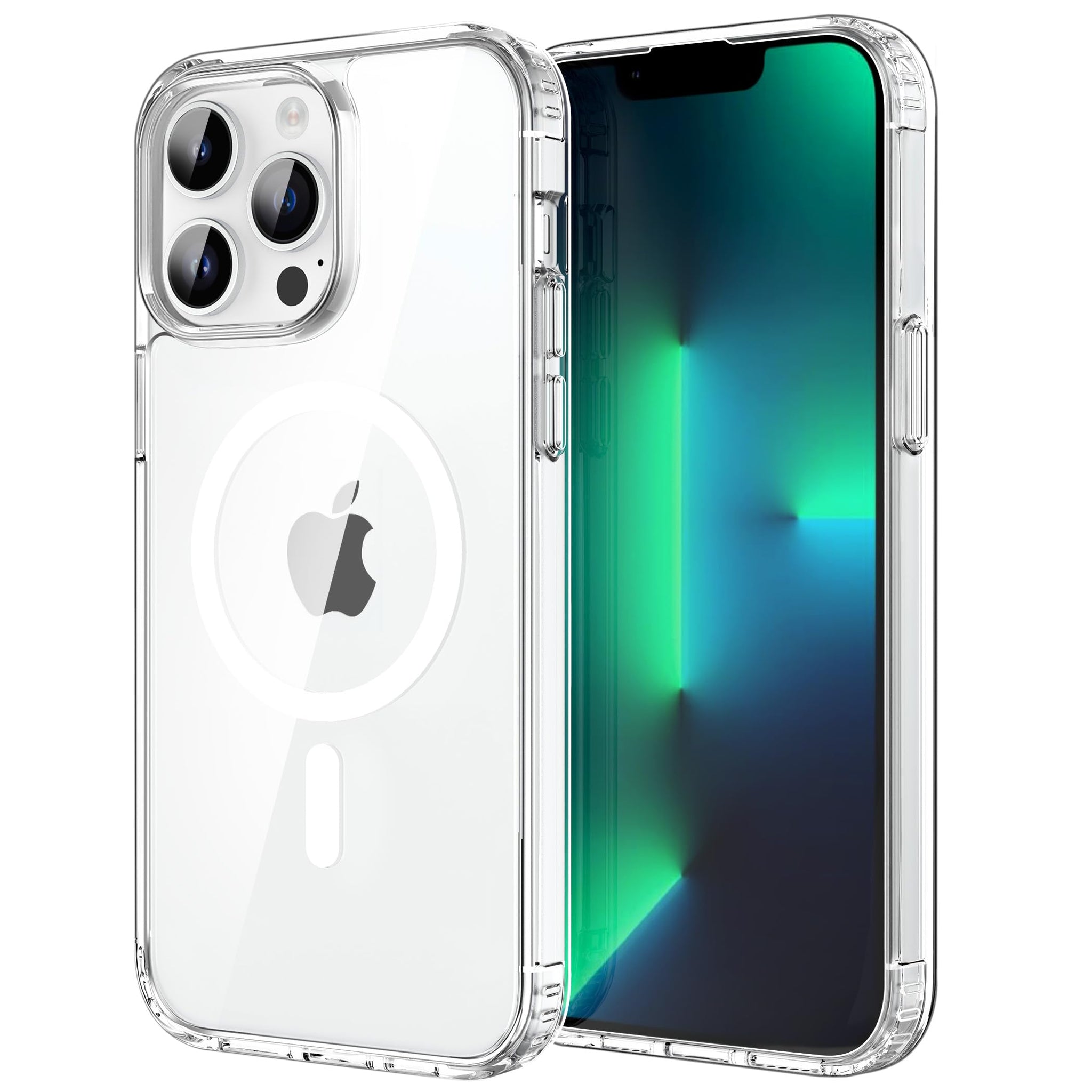 CACOE Magnetic Case for iPhone 13 Pro Max 6.7 inch-Compatible with MagSafe & Magnetic Car Phone Mount,Not Yellowing Anti-Scratch (Clear)