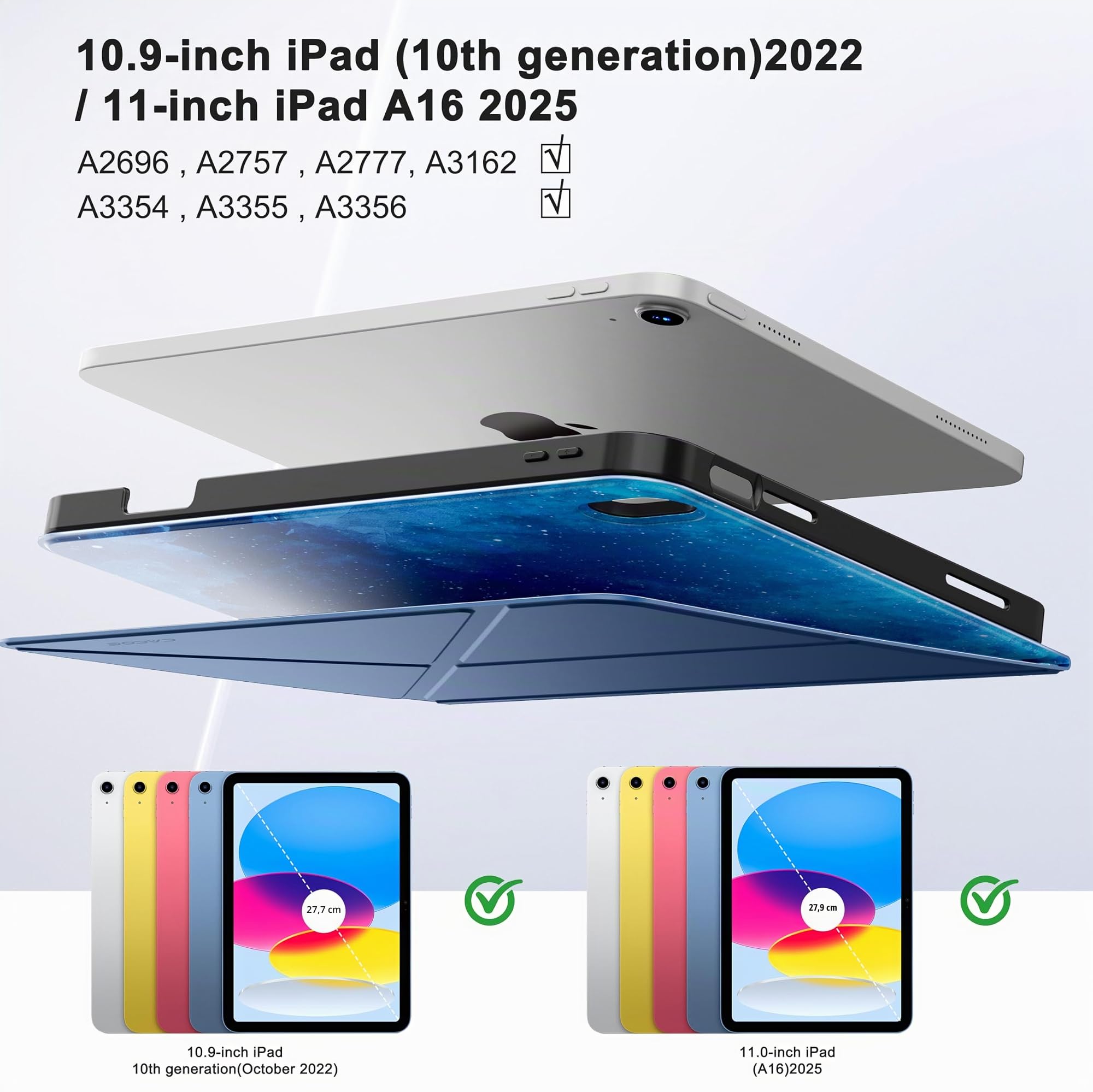 CACOE Hülle für iPad (A16) 11./10. Generation (2025/2022) mit Stifthalter