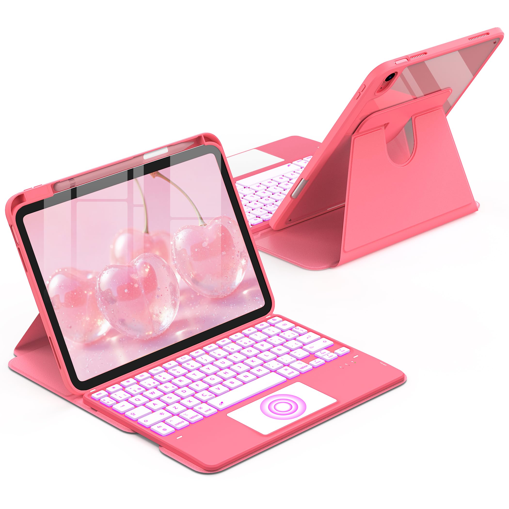 CACOE Giratorio 360°Funda Teclado para iPad A16 11/10 Gen con Touchpad