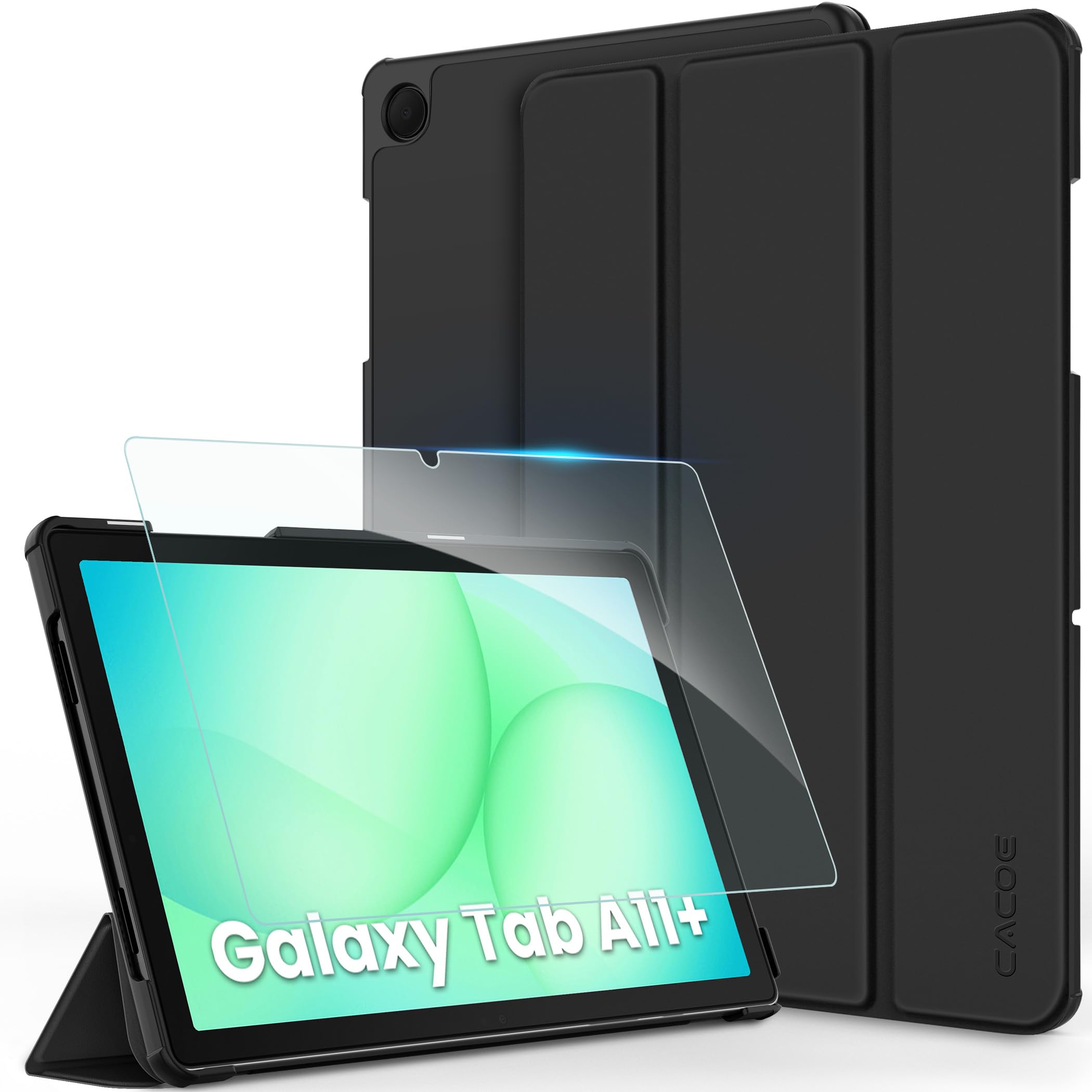CACOE Hülle für Samsung Galaxy Tab A11+ /A9+ Plus 11 Zoll mit Schutzfolie
