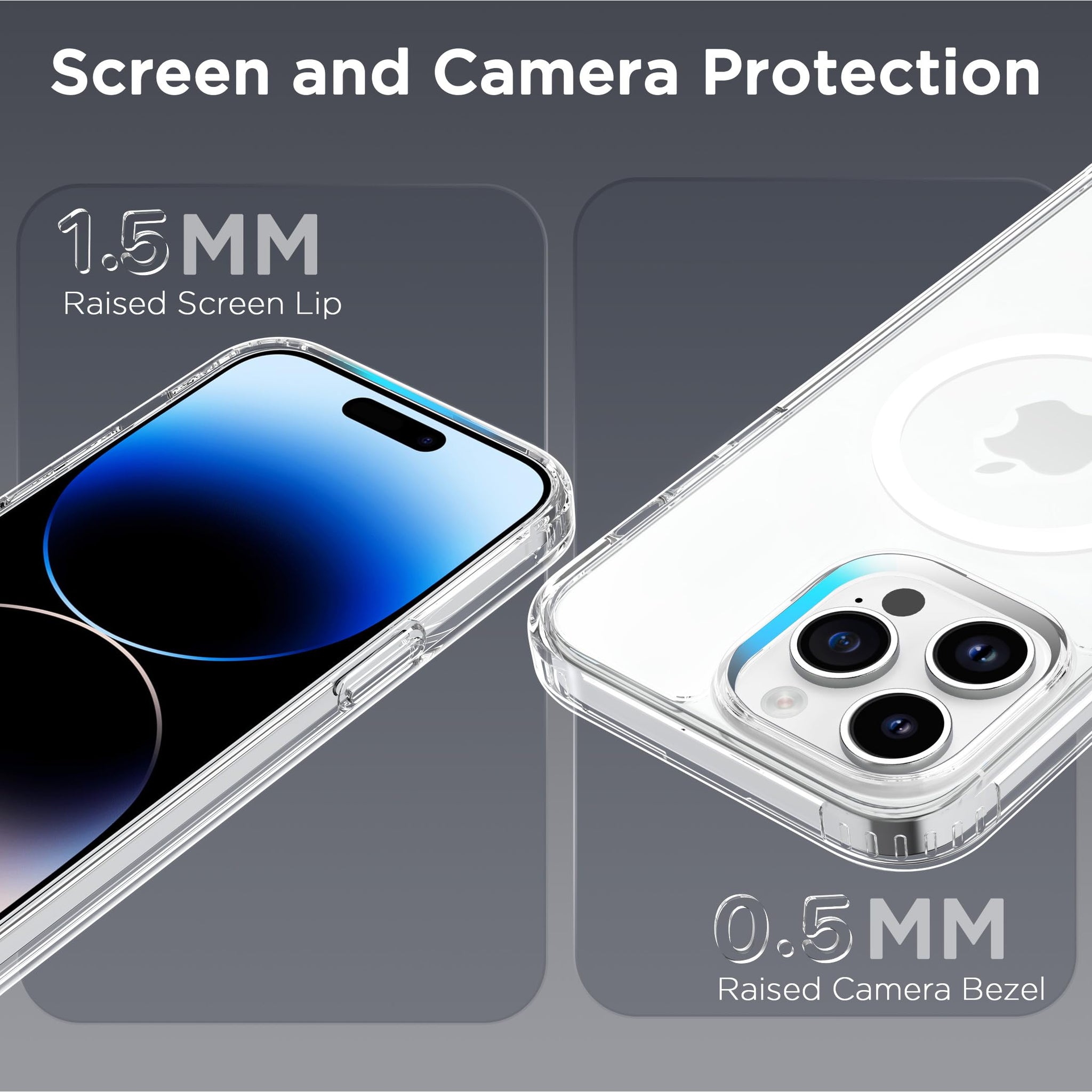 CACOE Magnetic Case for iPhone 14 Pro Max 6.7 inch-Compatible with MagSafe & Magnetic Car Phone Mount,Not Yellowing Anti-Scratch (Clear)