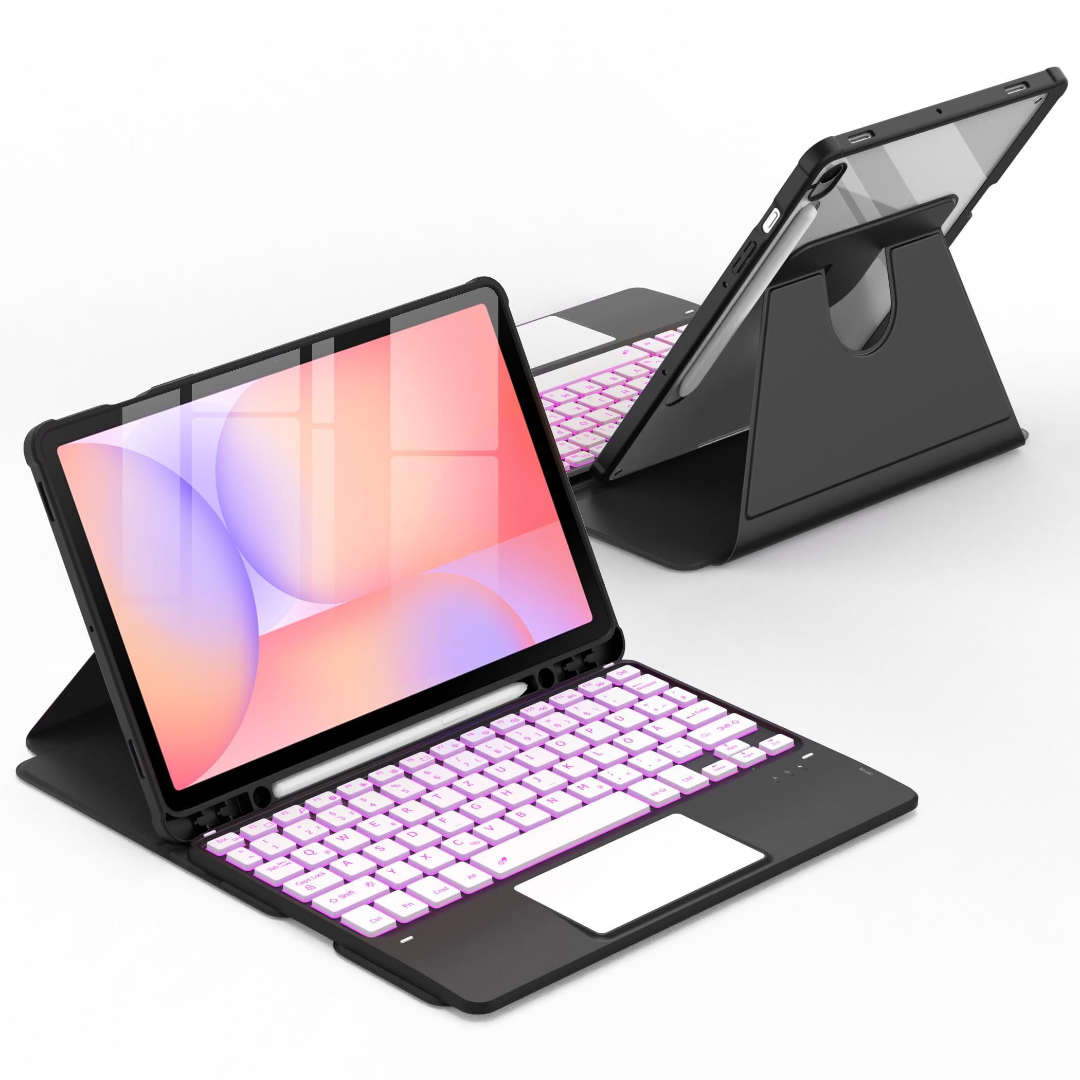 Hülle mit Tastatur für Samsung Galaxy Tab S10 Lite/S10 FE/S9 FE/S9 10.9/11"
