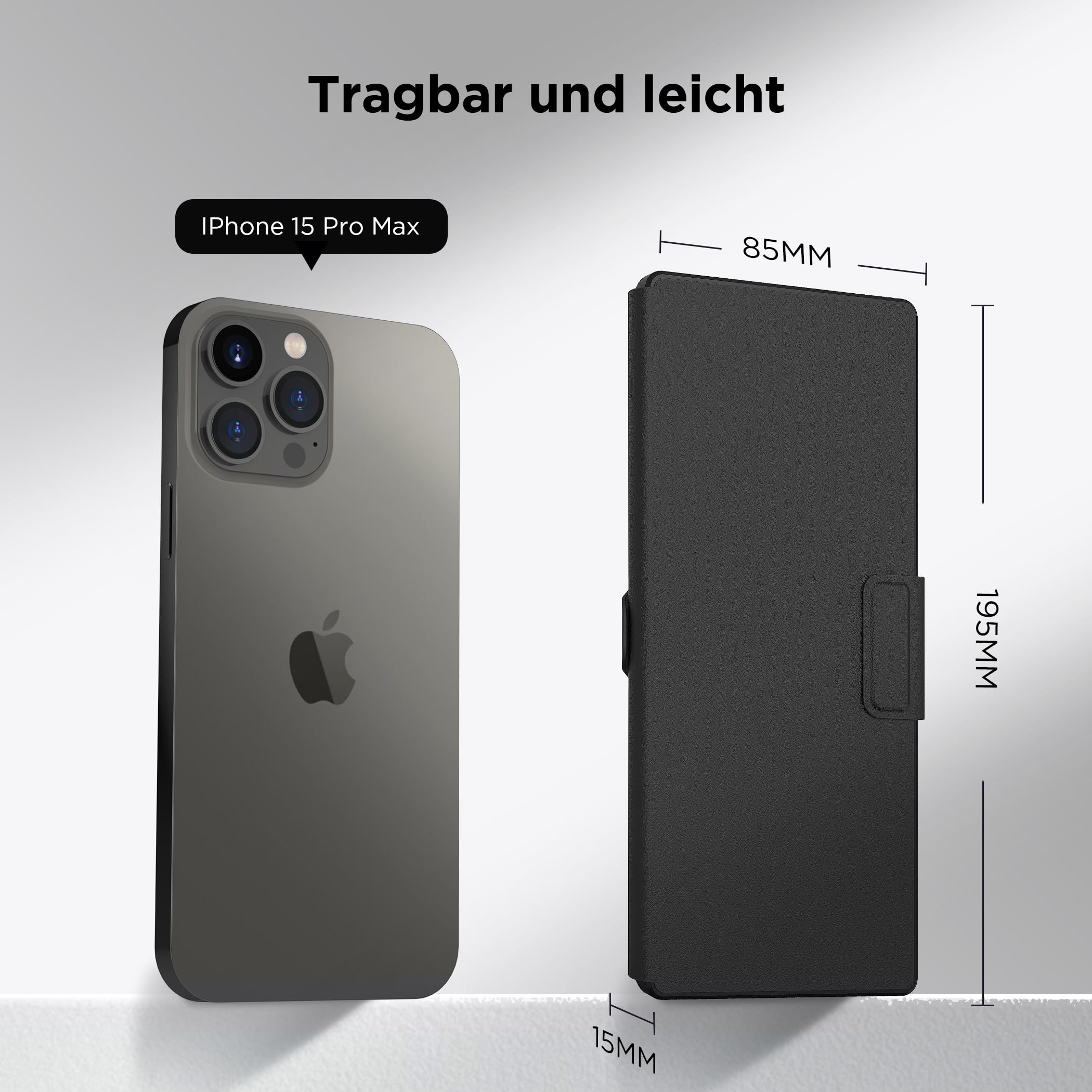 CACOE Mini Bluetooth Tastatur mit Ständer für Handy, Ultraflache Tragbare