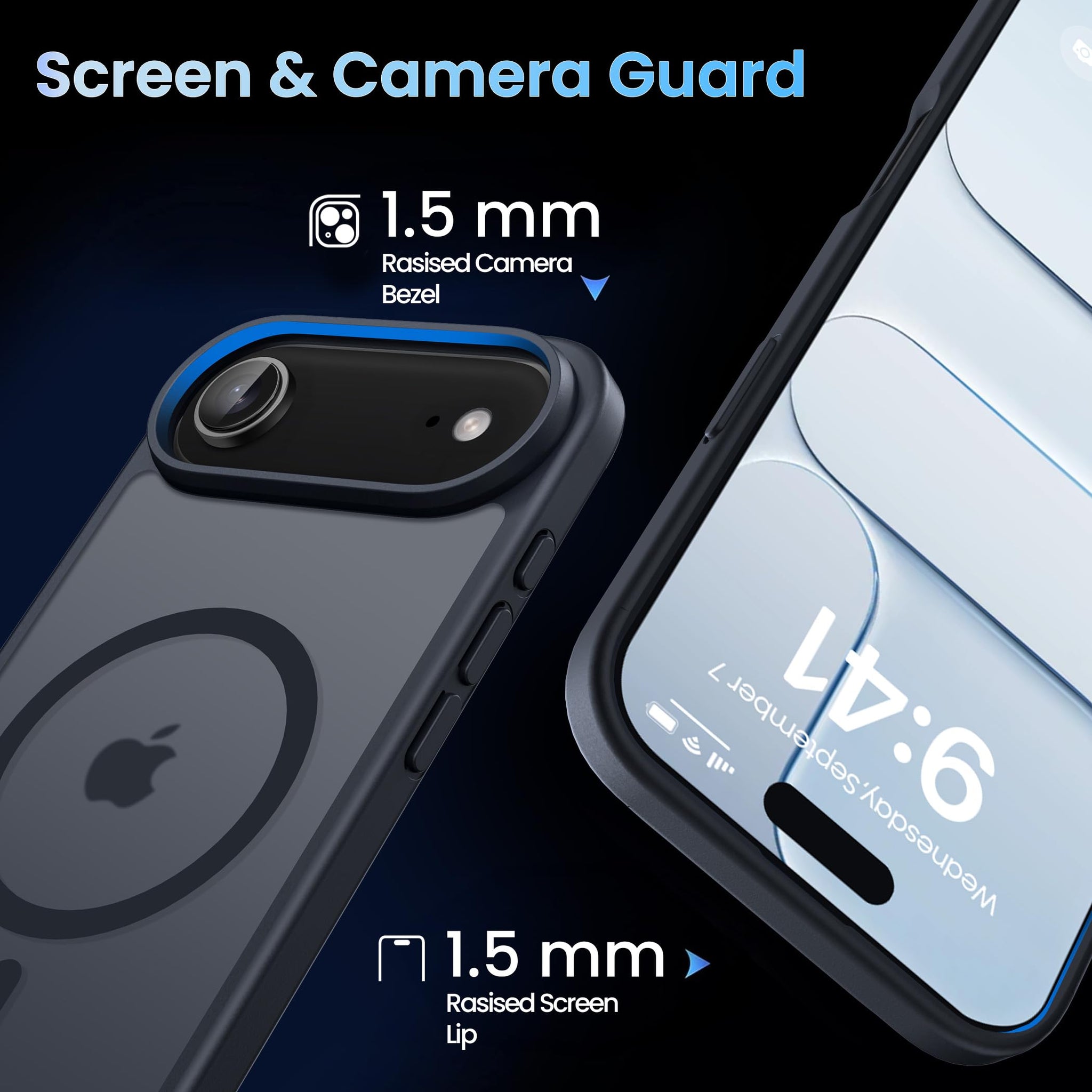 CACOE Magnetic Case for iPhone Air 6.5 inch-Compatible with MagSafe & Magnetic Car Phone Mount,Anti-Fingerprint TPU Thin Phone Cases Cover Protective Shockproof (Matte Black)
