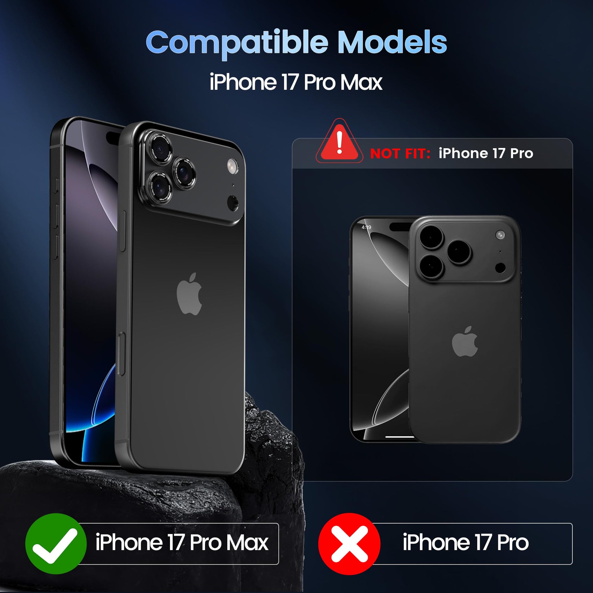 CACOE for iPhone 17 Pro Max Camera Lens Protector - Metal Frame Tempered Glass Cover, [Anti-Scratch] [Drop-Proof][Strong-Adhesion] Camera Screen Cover(Carbon Black)