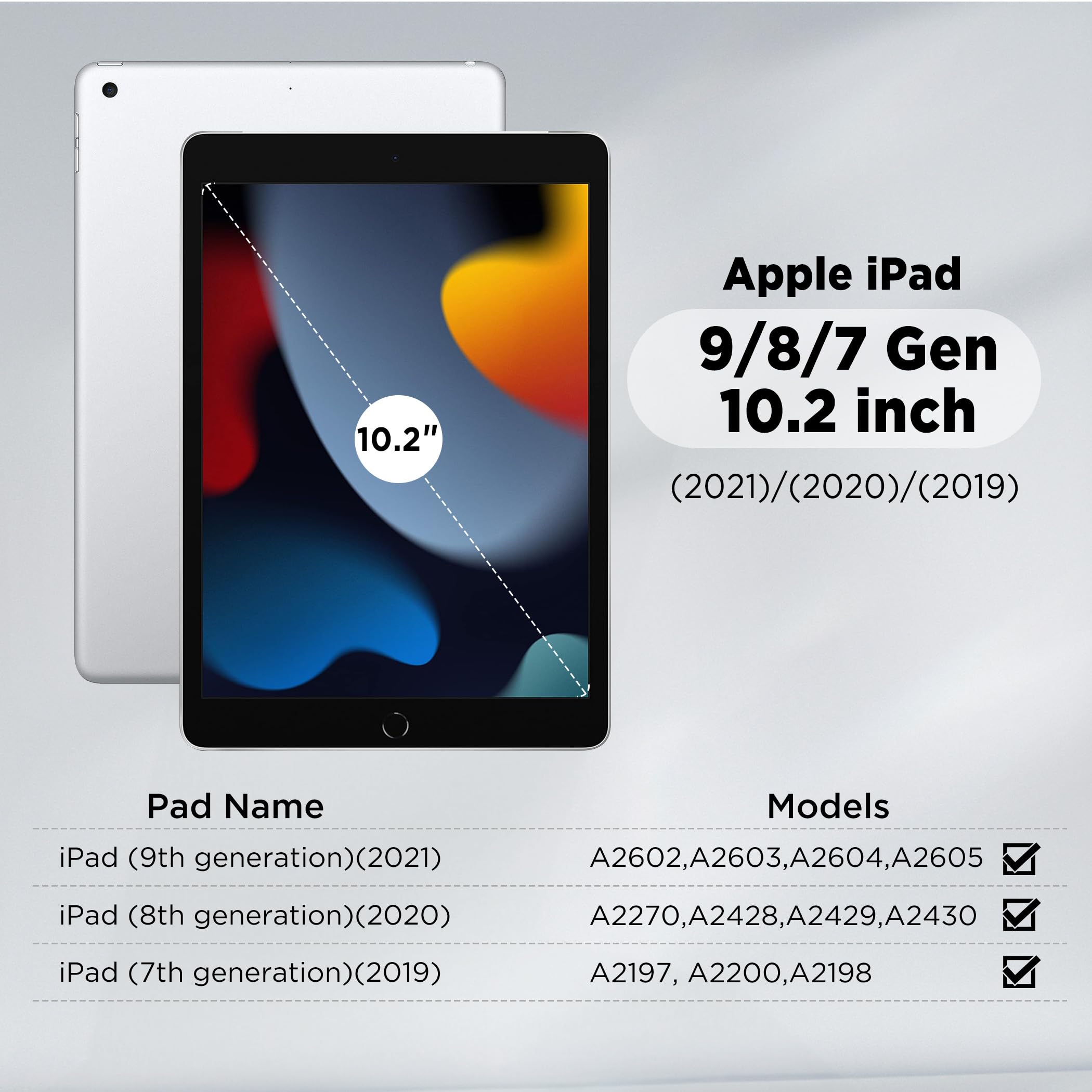 CACOE Hülle für iPad 9./ 8./ 7. Generation 10,2 Zoll mit Stifthalter