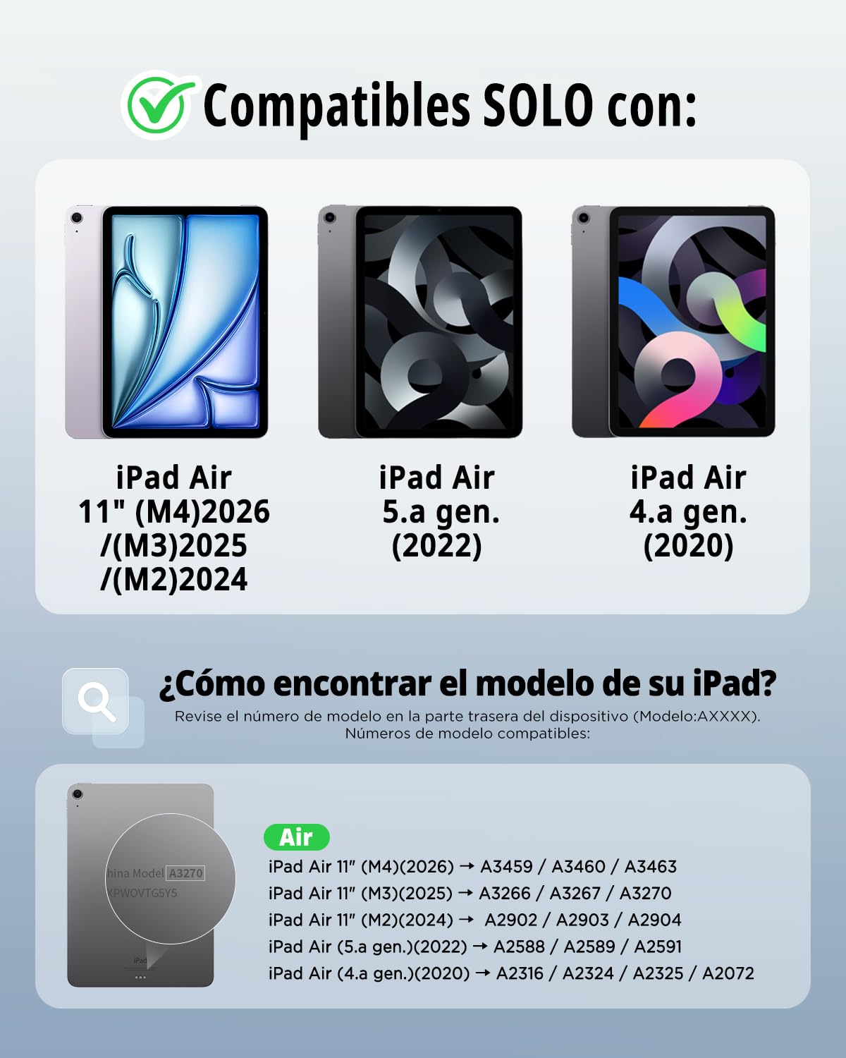CACOE Funda con Teclado para iPad Air 11 Pulgadas (M4 2026/M3 2025/M2 2024)