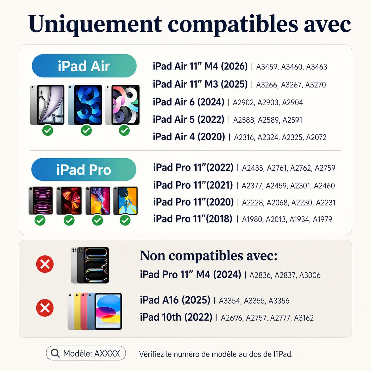 CACOE Coque Clavier pour iPad Air 11" M4 2026/M3 2025/M2 2024, Noir