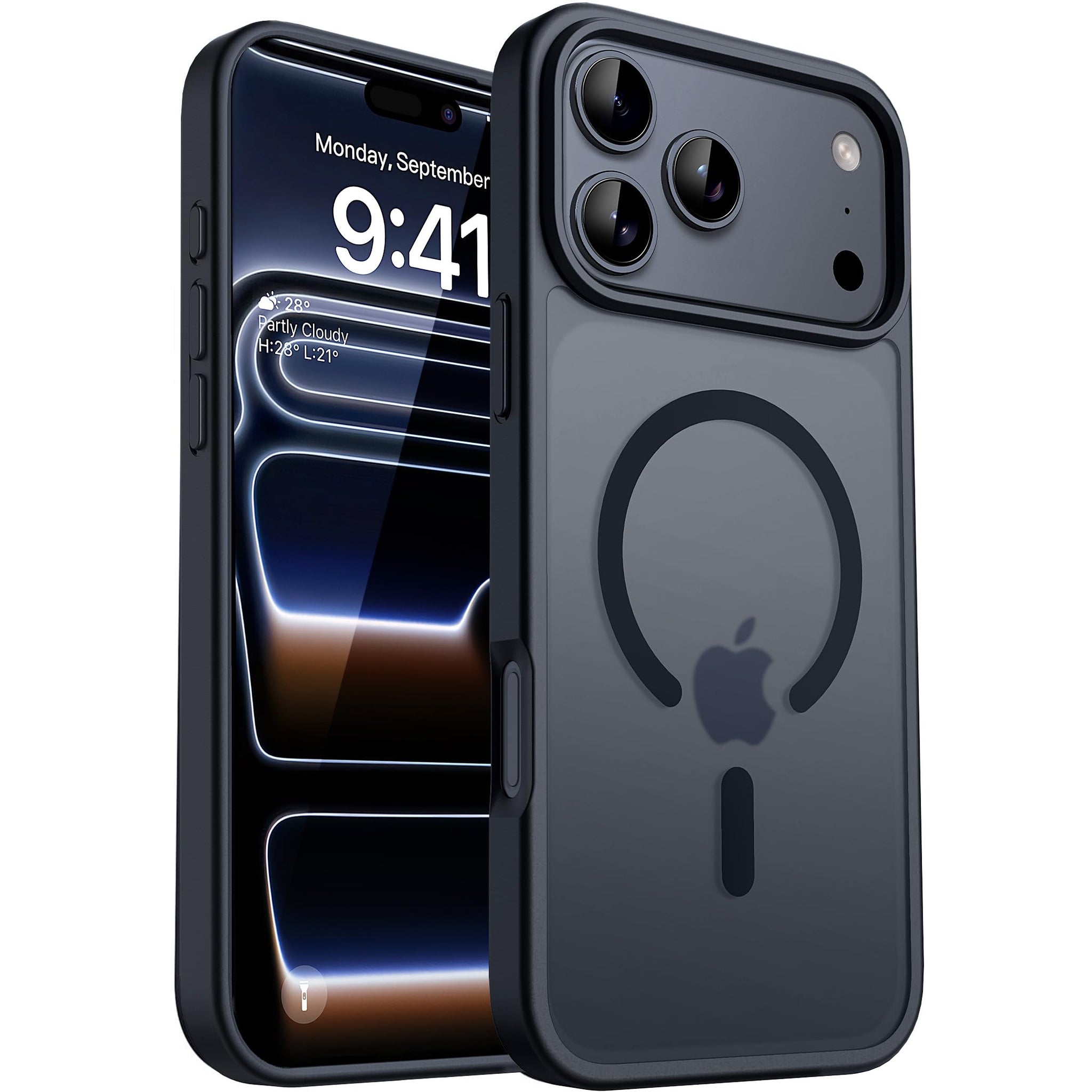 CACOE Magnetic Case for iPhone 17 Pro 6.3 inch-Compatible with MagSafe & Magnetic Car Phone Mount,Anti-Fingerprint TPU Thin Phone Cases Cover Protective Shockproof (Matte Black)
