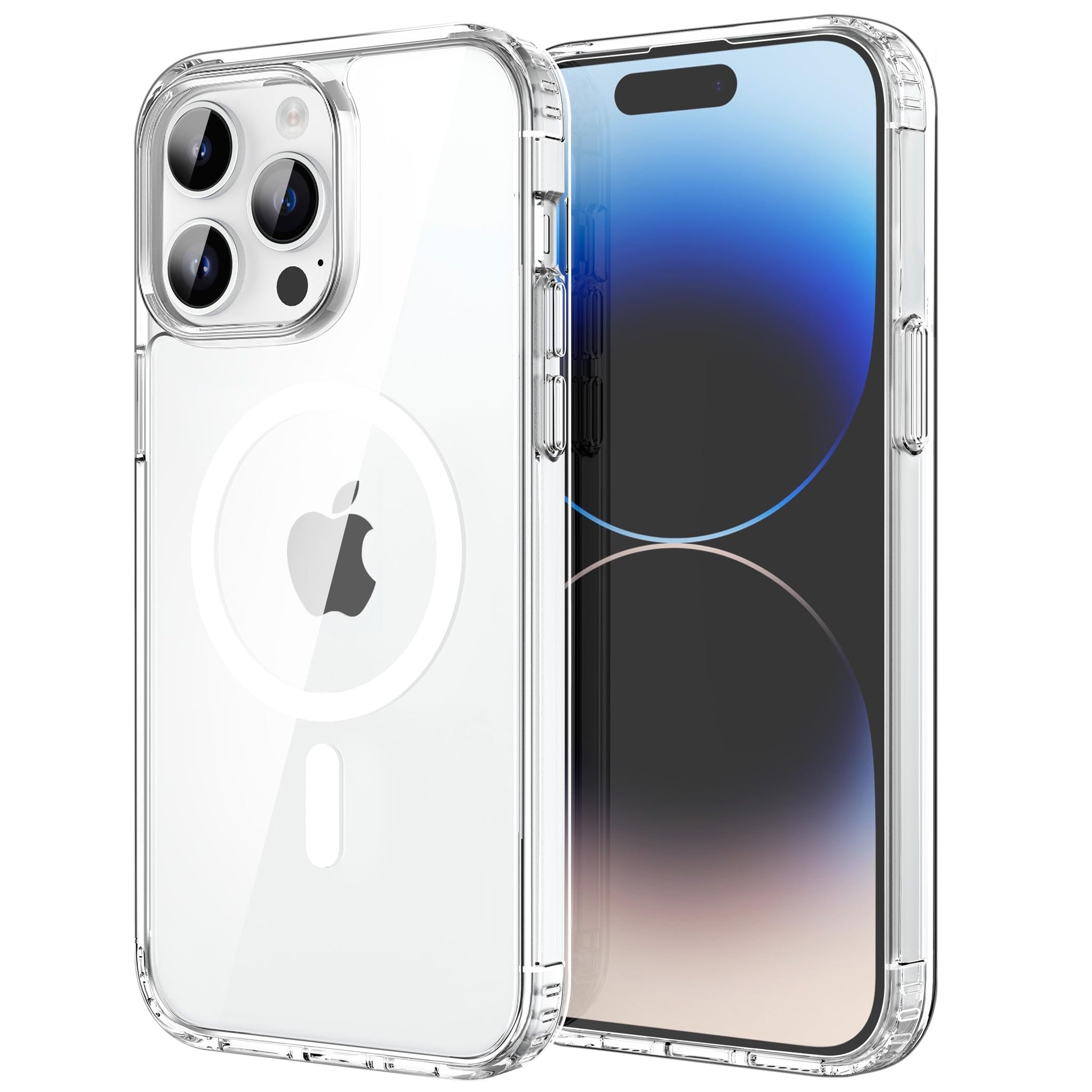 CACOE Magnetic Case for iPhone 14 Pro Max 6.7 inch-Compatible with MagSafe & Magnetic Car Phone Mount,Not Yellowing Anti-Scratch (Clear)