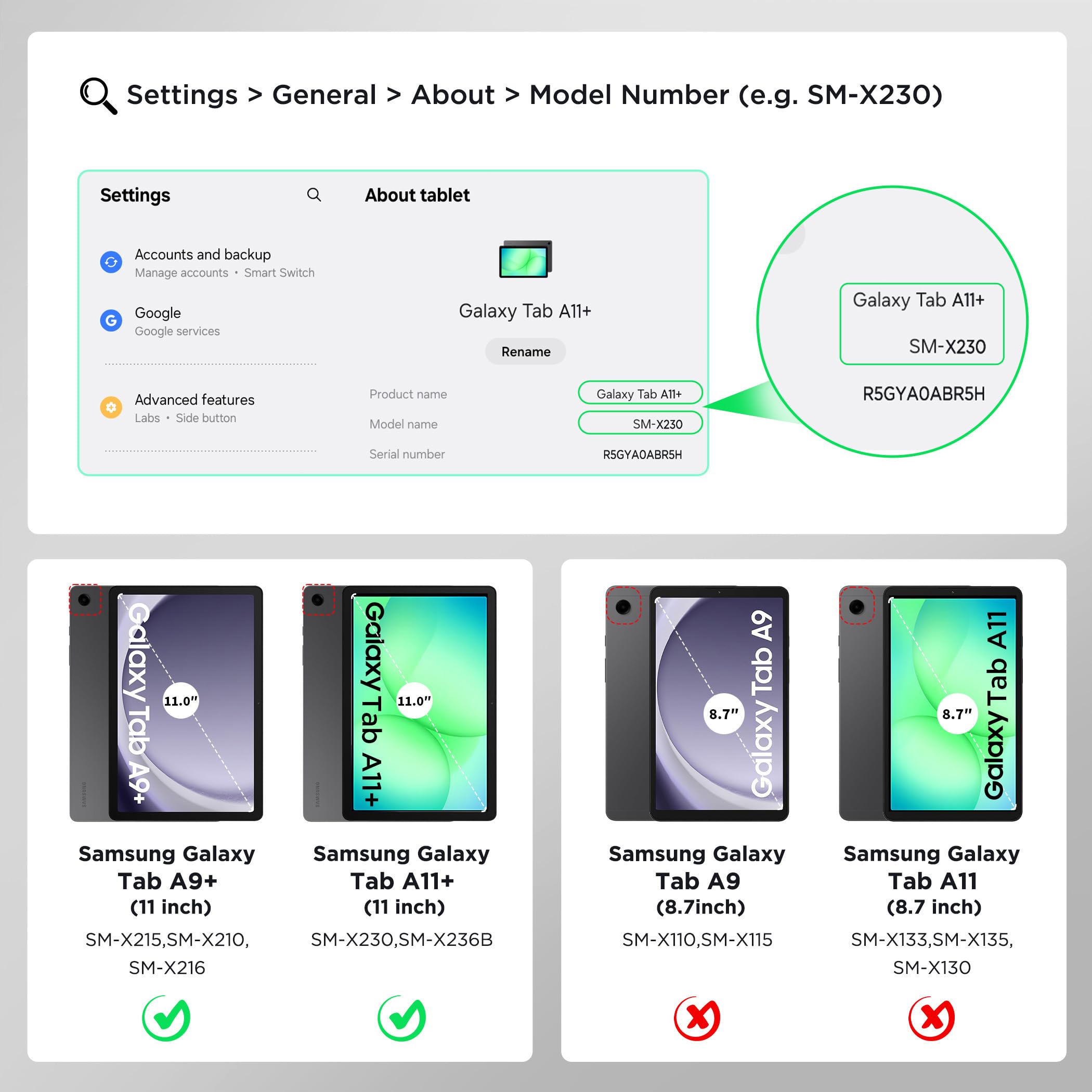 CACOE Hülle für Samsung Galaxy Tab A11+ Plus 11 Zoll 2025/ A9+ Plus 2023