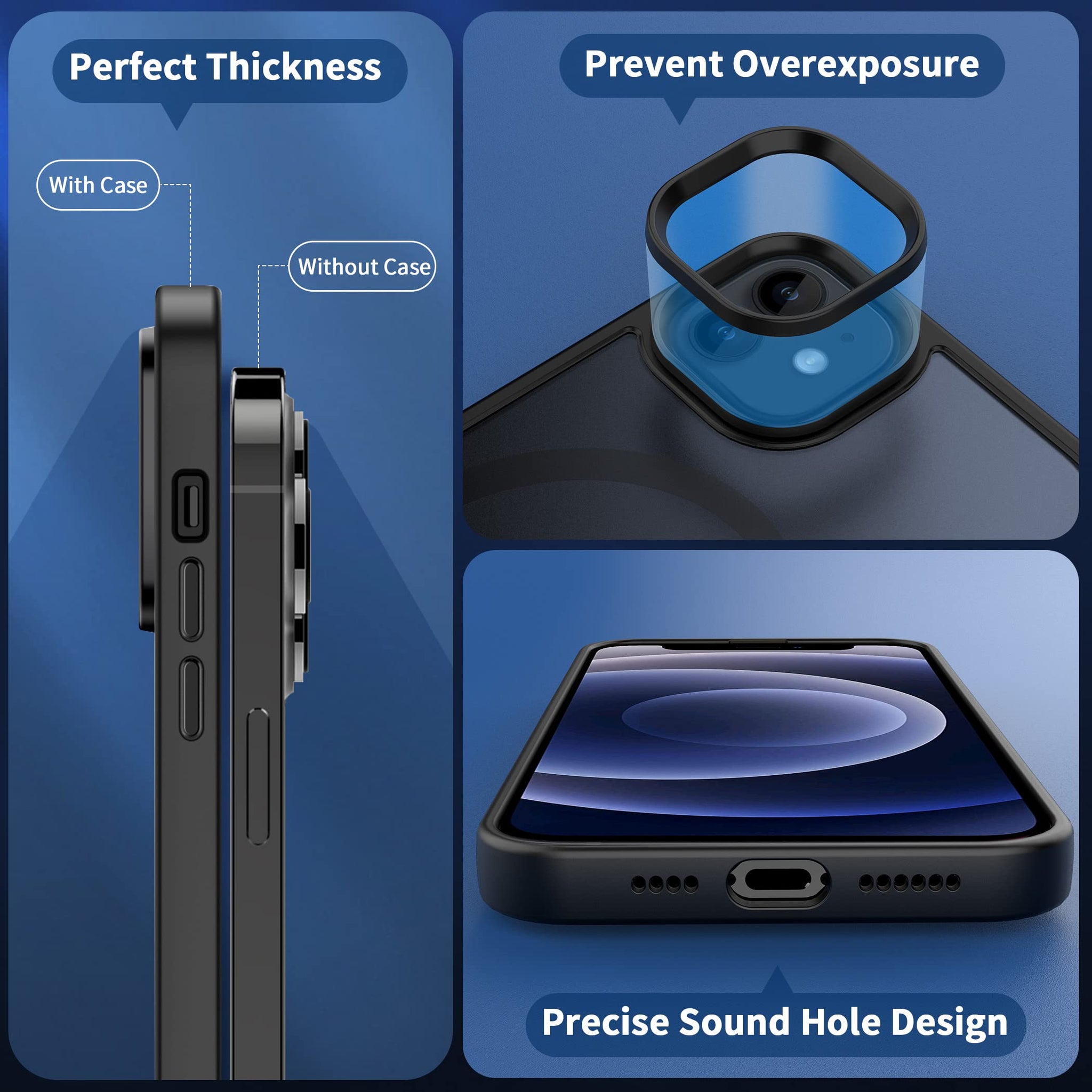 CACOE Magnetic Case for iPhone 12 & iPhone 12 Pro 2020 6.1 inch-Compatible with MagSafe & Magnetic Car Phone Mount,TPU Thin Phone Cases Cover Protective Shockproof Anti-Fingerprint(Matte Black)