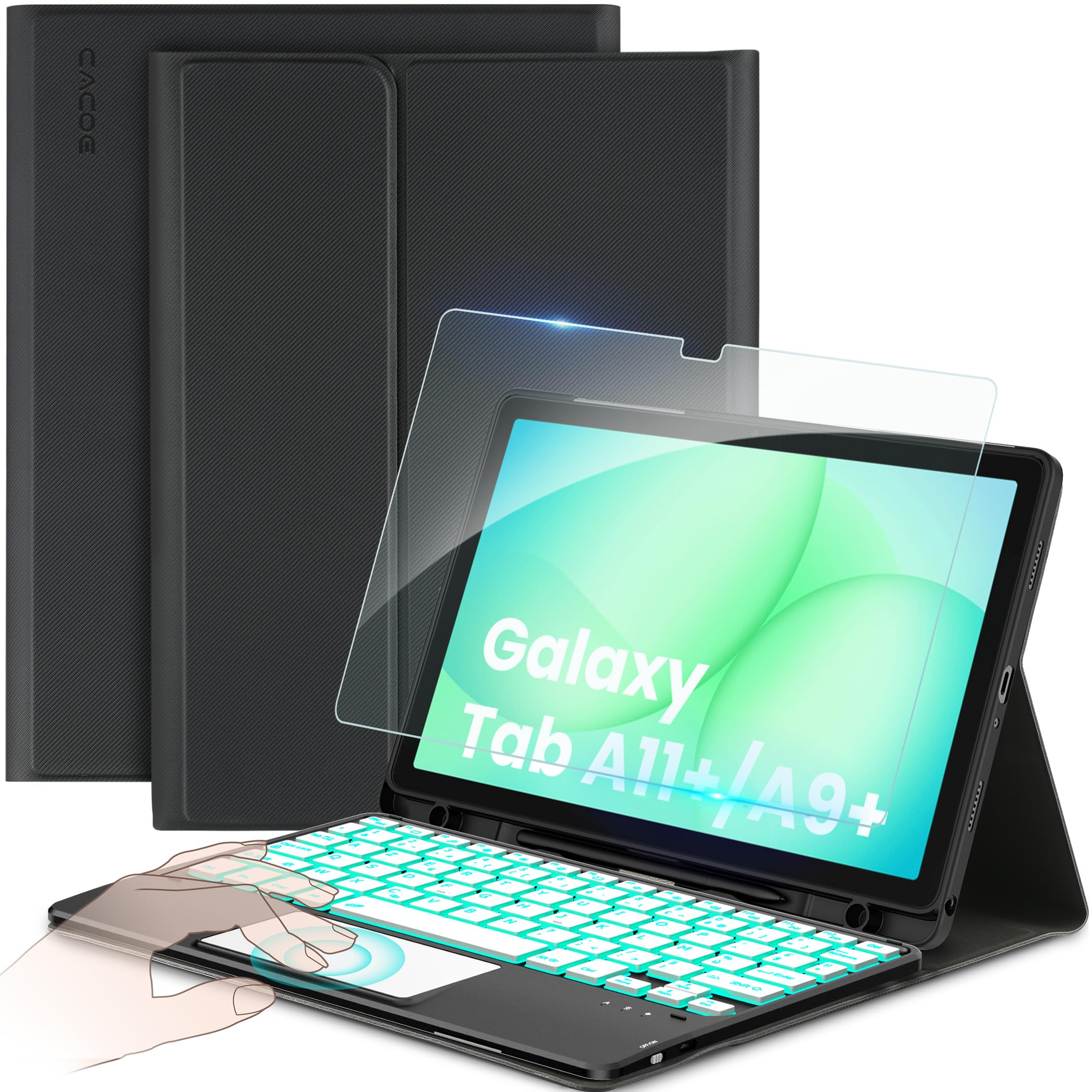 CACOE Coque Clavier pour Samsung Galaxy Tab A11 Plus/A9 Plus avec Touchpad