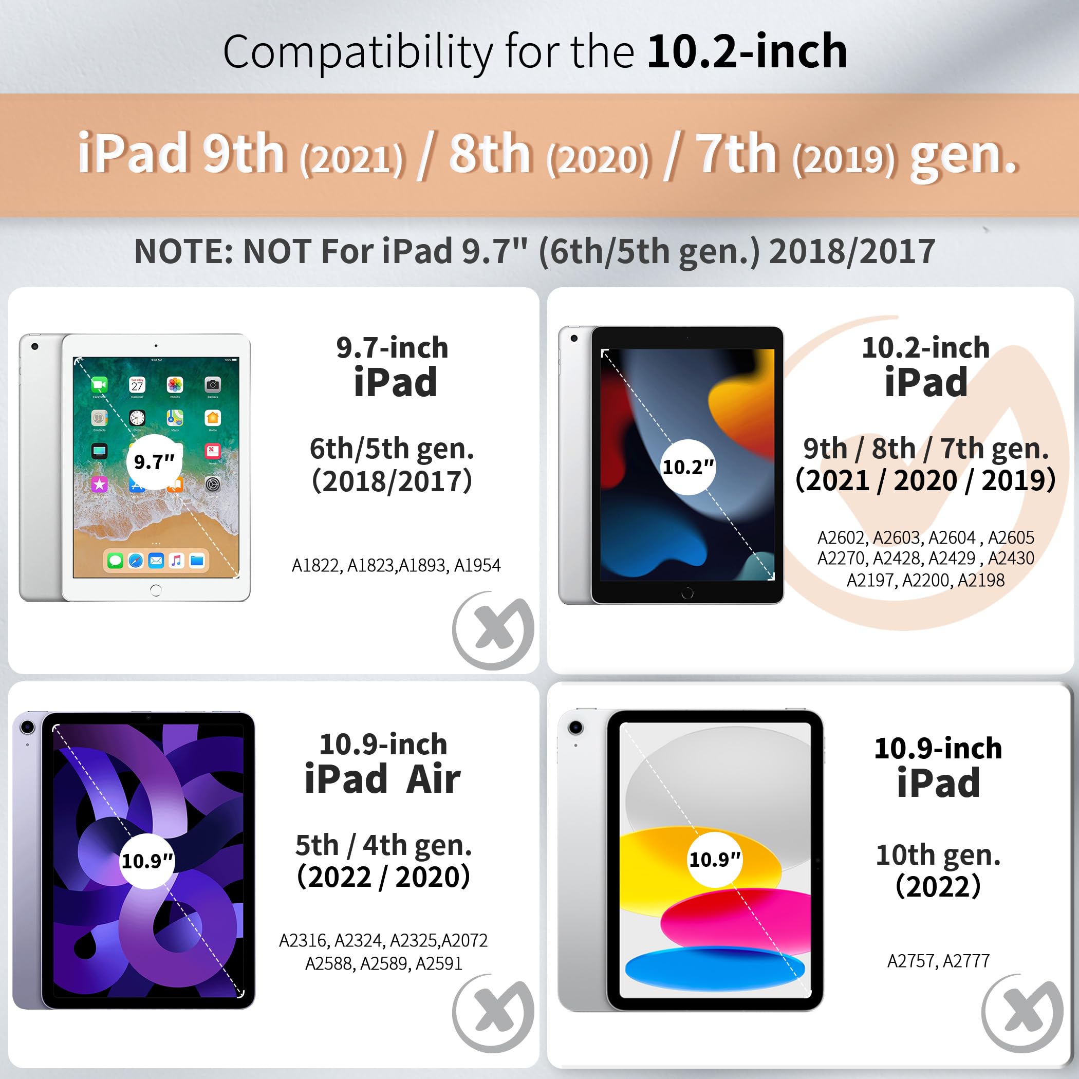 CACOE Hülle für iPad 9./8./7. Generation mit Stifthalter 10.2 Zoll