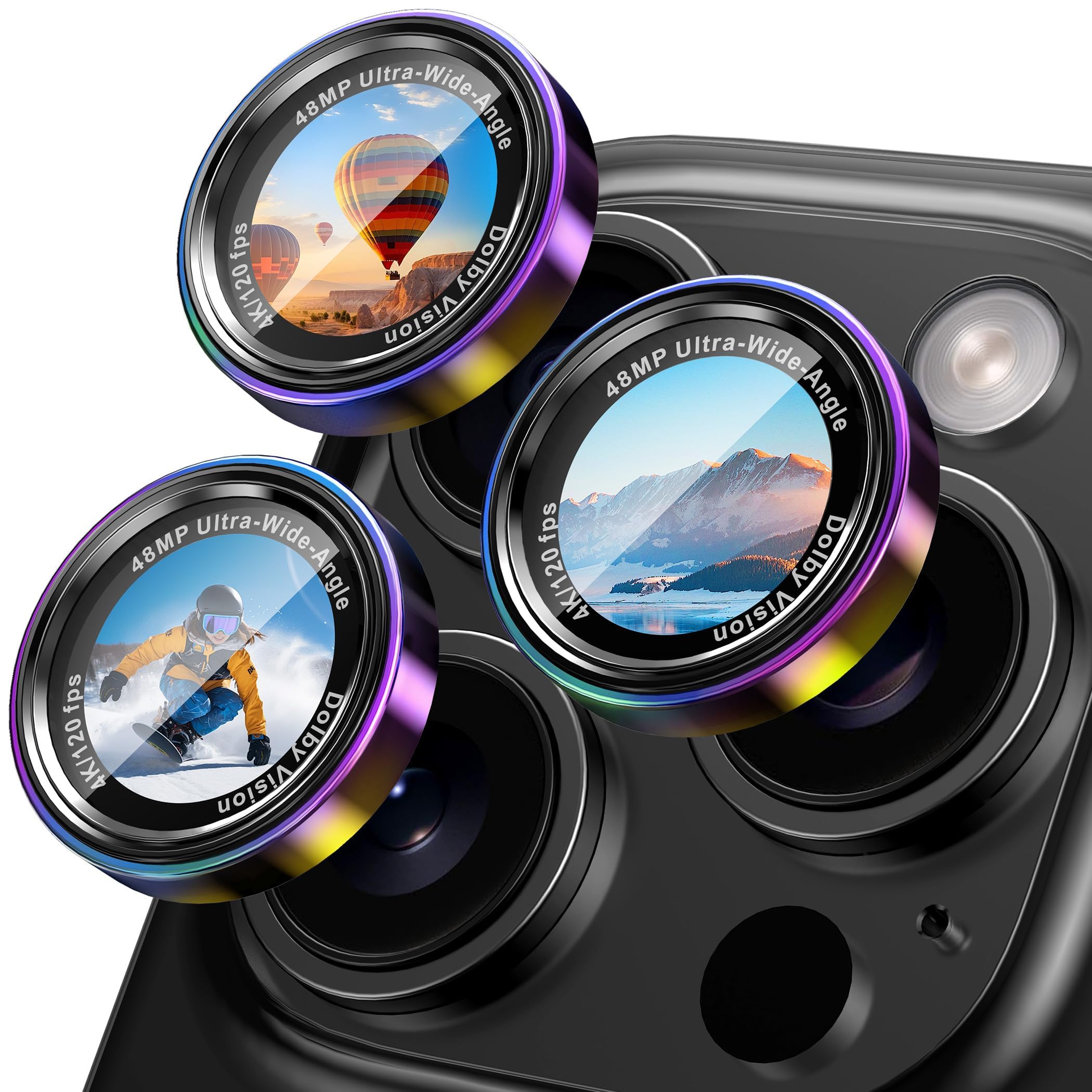CACOE Camera Lens Protector for iPhone 14/15/16/17 Pro/Pro Max Cover