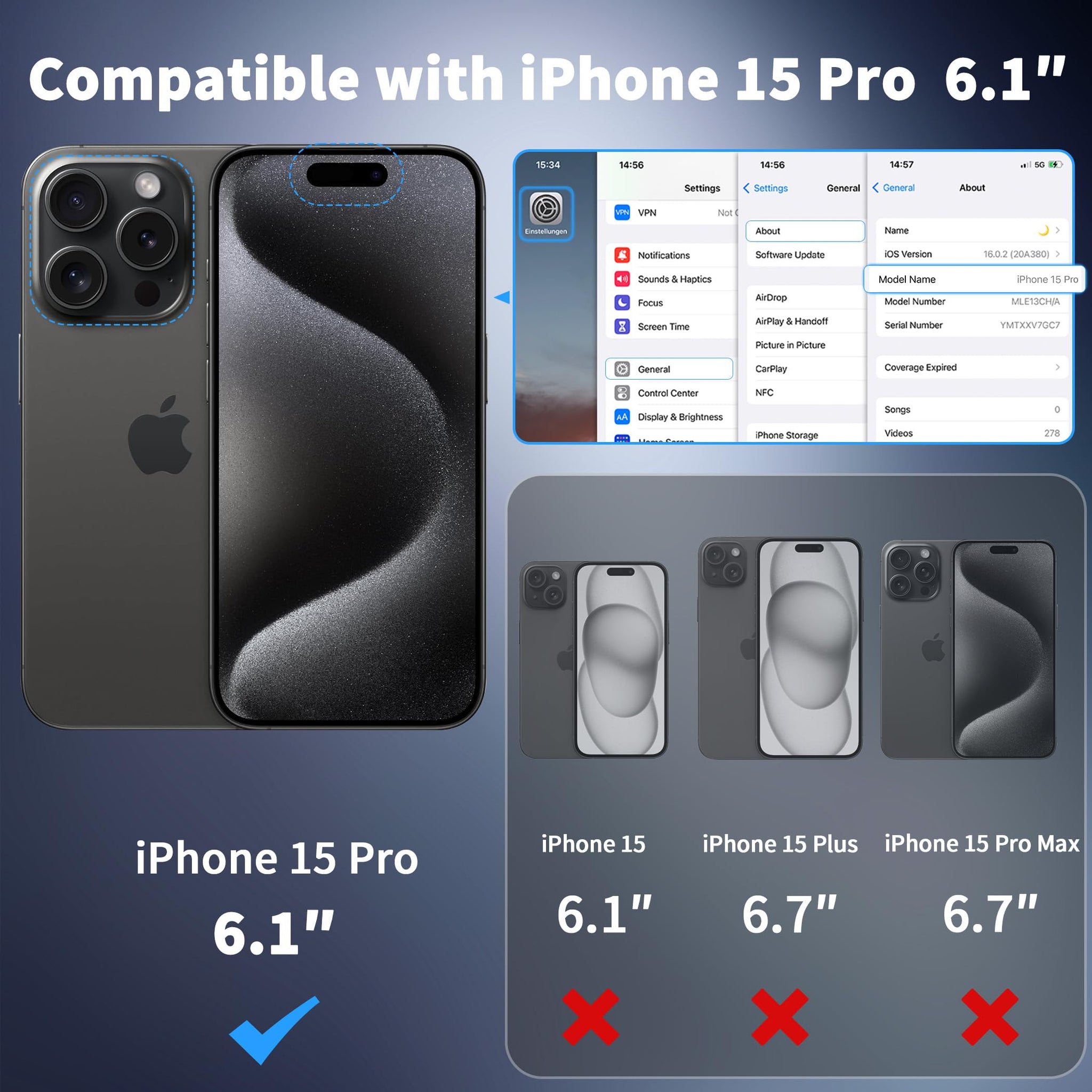CACOE Magnetic Case for iPhone 15 Pro 2023 6.1 inch-Compatible with MagSafe & Magnetic Car Phone Mount,Anti-Fingerprint TPU Thin Phone Cases Cover Protective Shockproof(Matte Black)