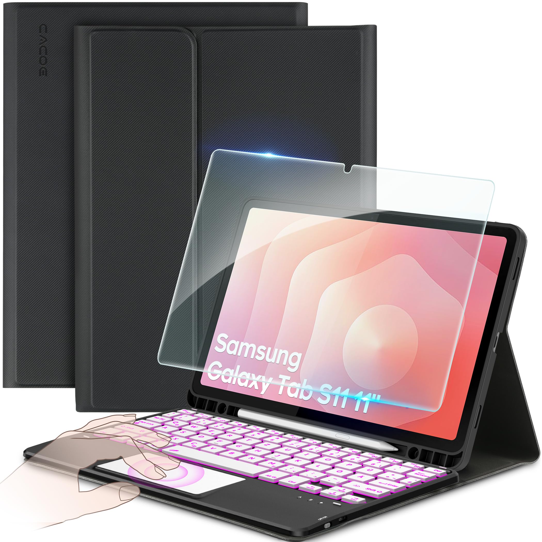Hülle mit Tastatur für Samsung Galaxy Tab S10 Lite/S10 FE/S9 FE/S9 10.9/11"