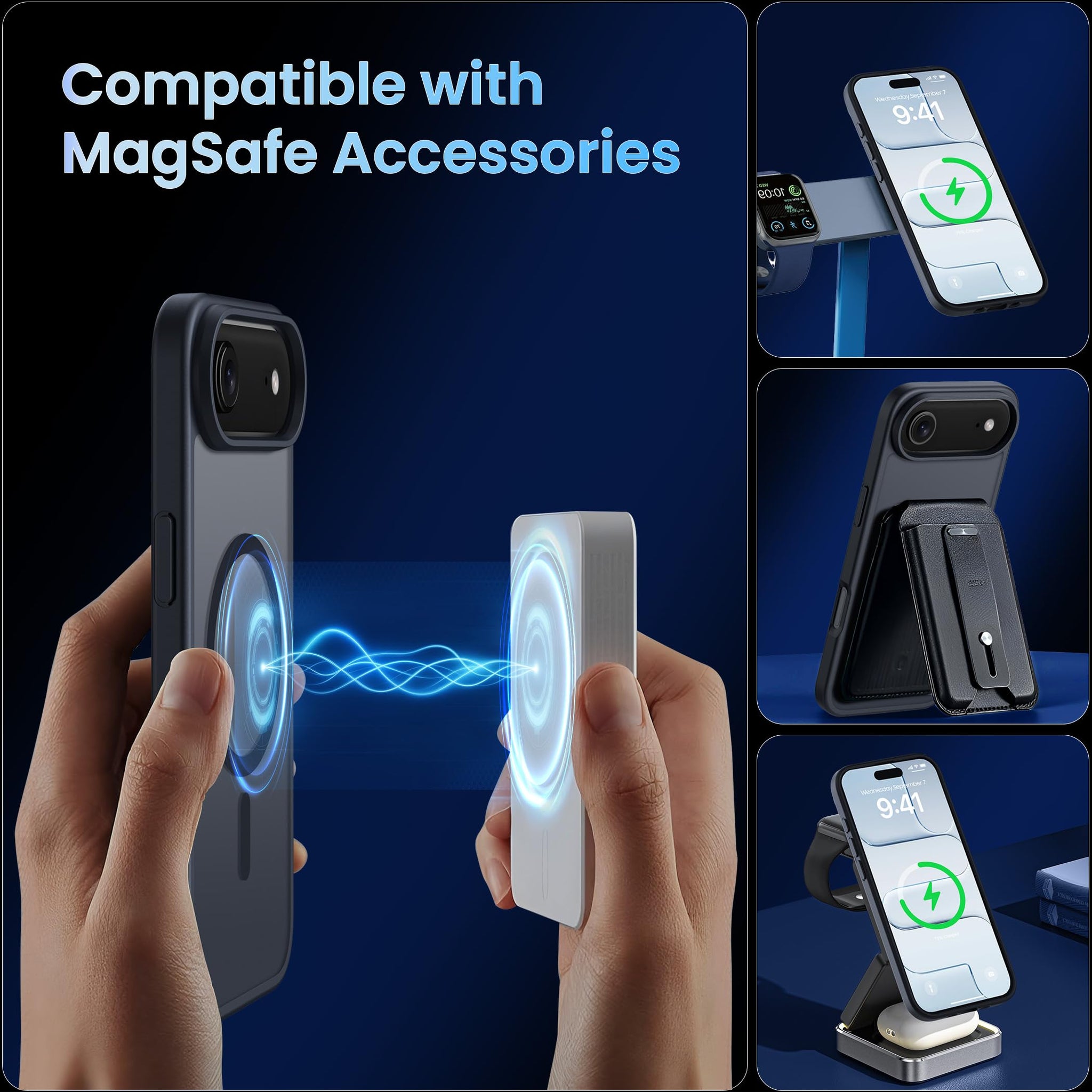 CACOE Magnetic Case for iPhone Air 6.5 inch-Compatible with MagSafe & Magnetic Car Phone Mount,Anti-Fingerprint TPU Thin Phone Cases Cover Protective Shockproof (Matte Black)