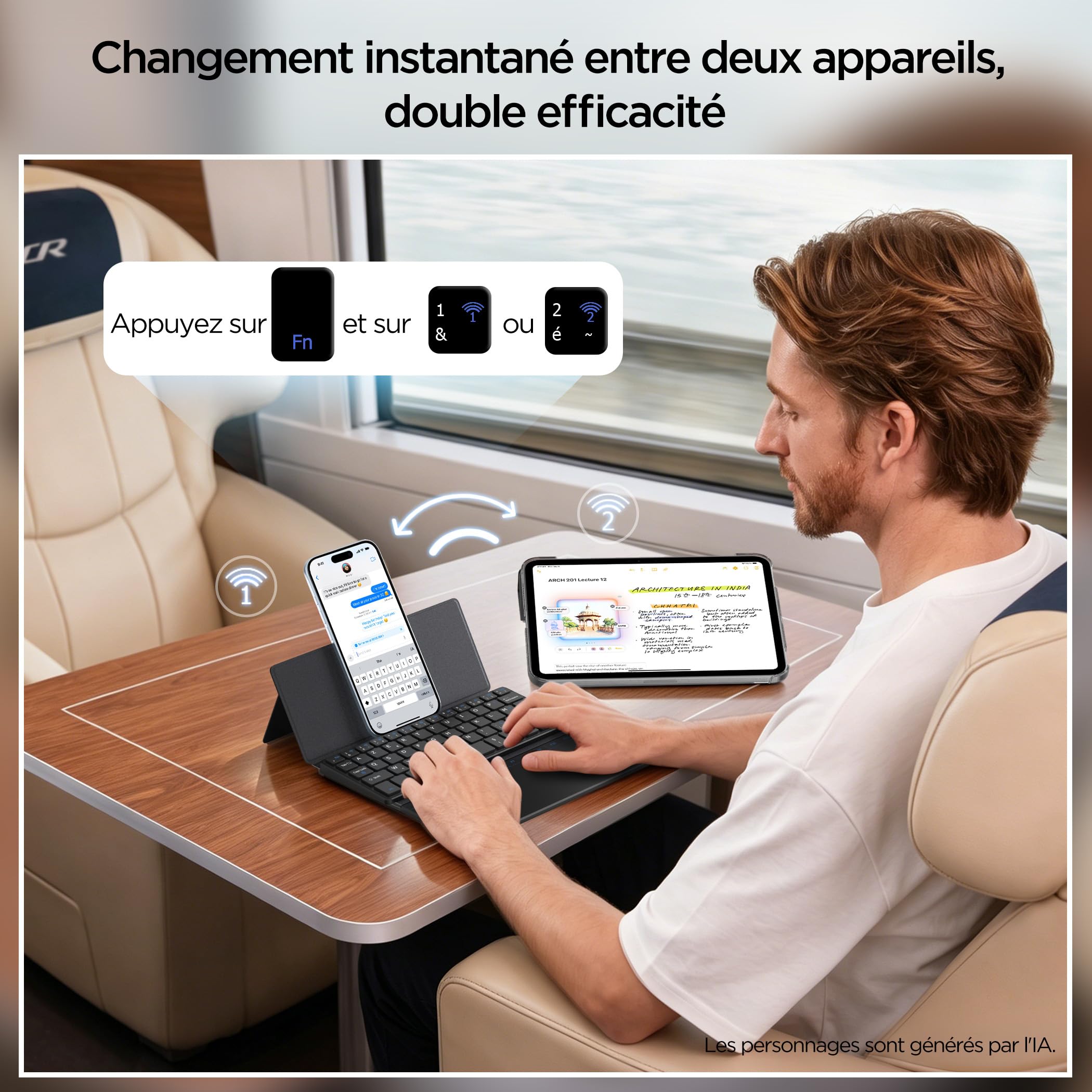CACOE Mini Clavier Bluetooth avec Pavé Tactile pour Téléphone Portable