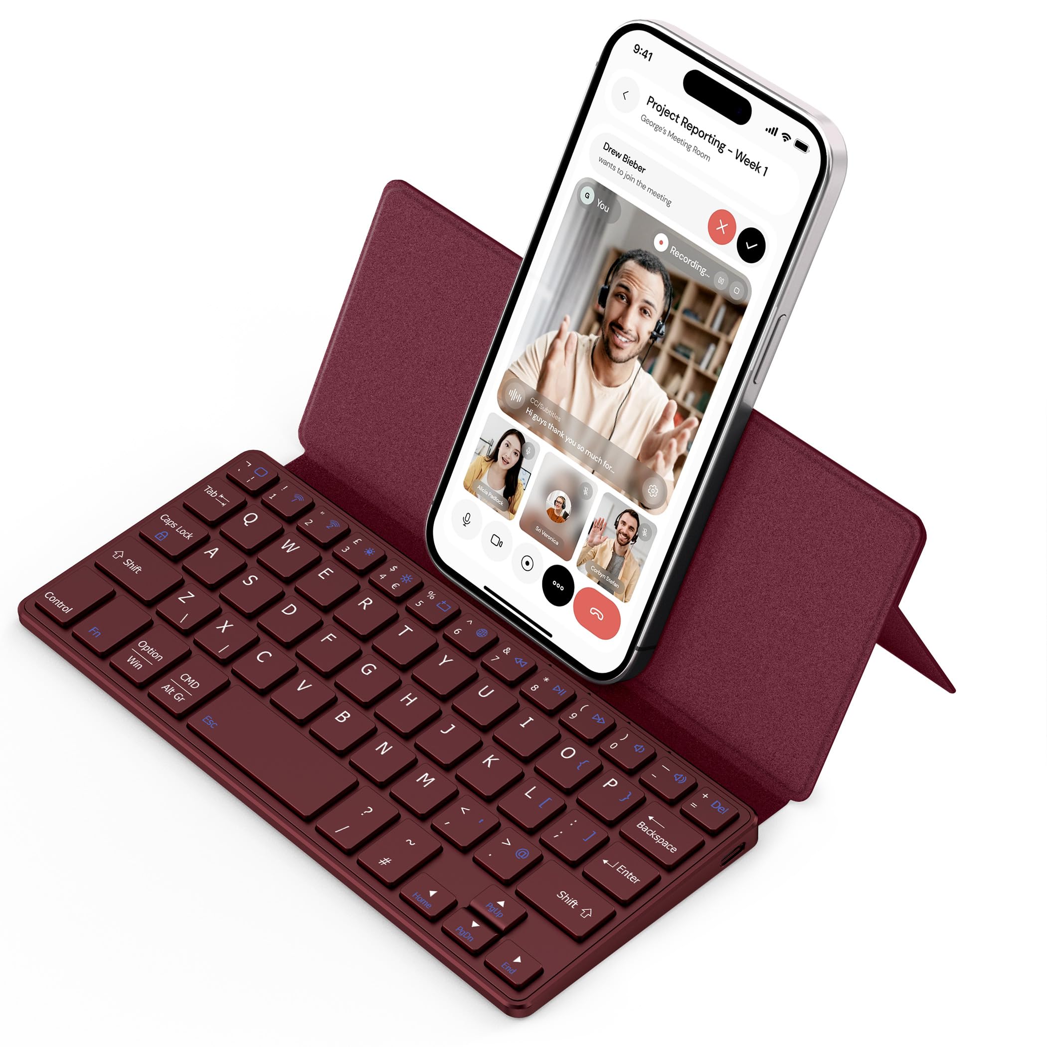CACOE Dual-Channel Bluetooth Mini Keyboard, Portable Wireless Keyboard