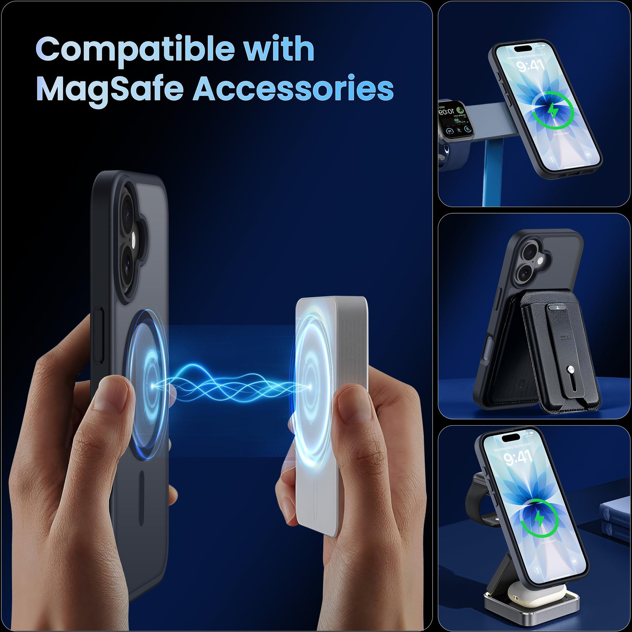 CACOE Magnetic Case for iPhone 17 6.3 inch-Compatible with MagSafe & Magnetic Car Phone Mount,Anti-Fingerprint TPU Thin Phone Cases Cover Protective Shockproof (Matte Black)