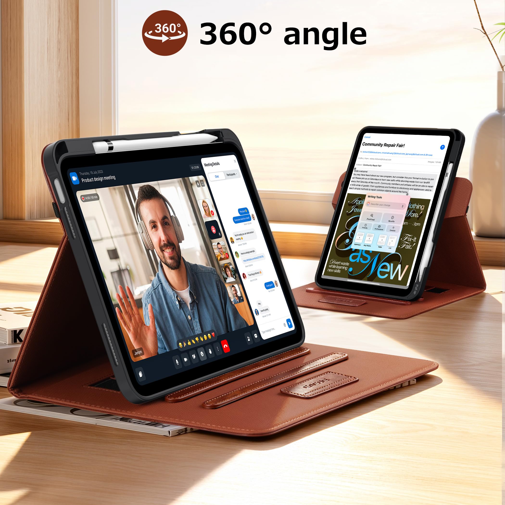 CACOE 360 Rotating Case for iPad 11th/10th Gen(2025/2022, 10.9")