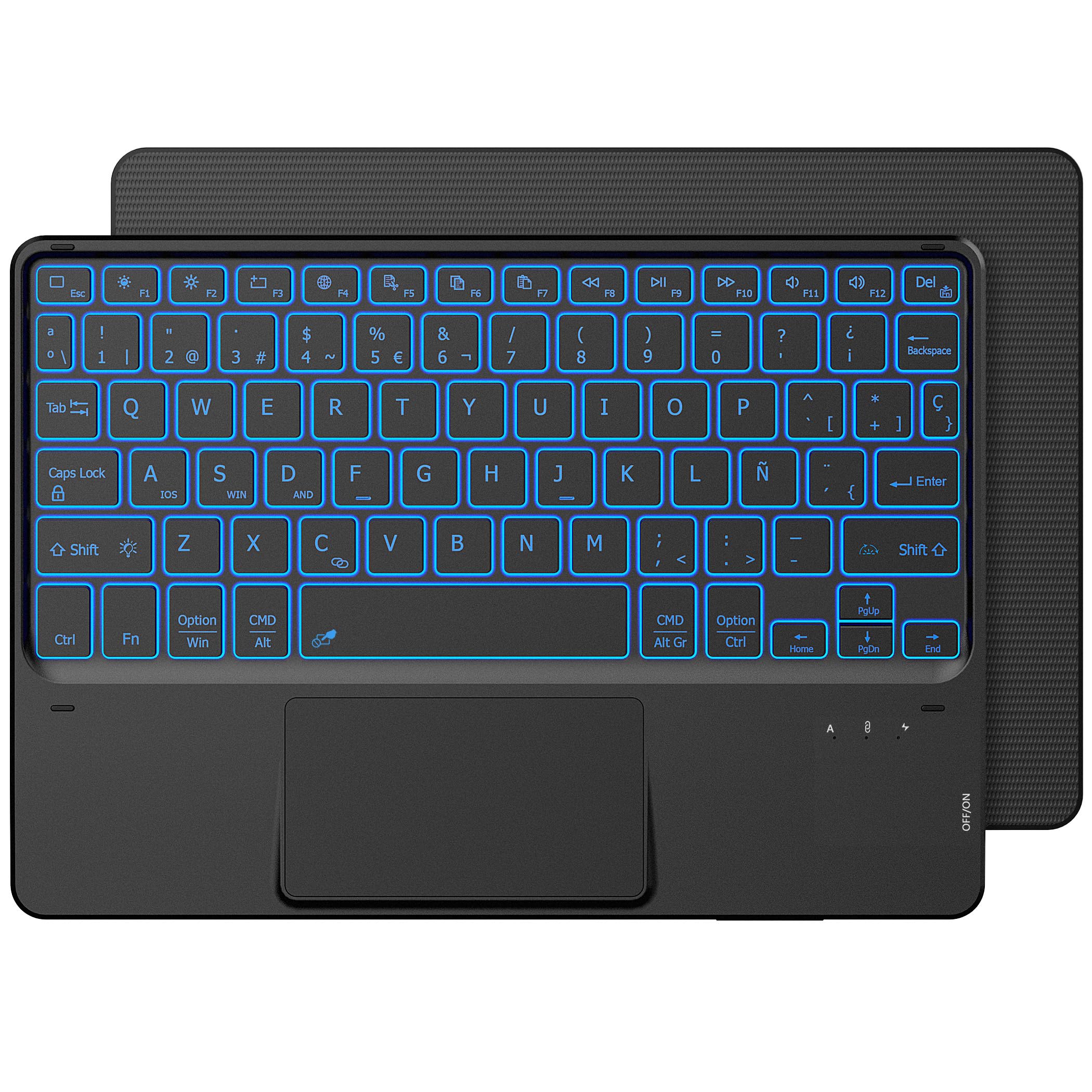 CACOE Teclado Bluetooth para iPad con Touchpad, Retroiluminado, Negro