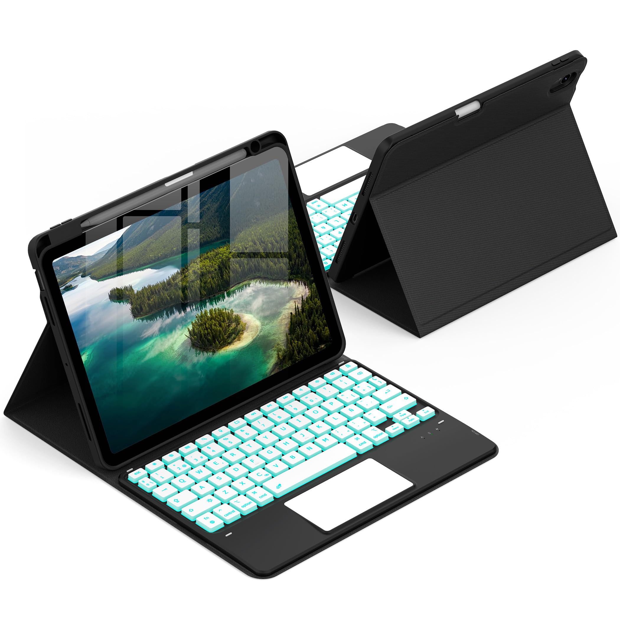 CACOE Funda con Teclado para iPad Air 11 Pulgadas con Touchpad, Negro
