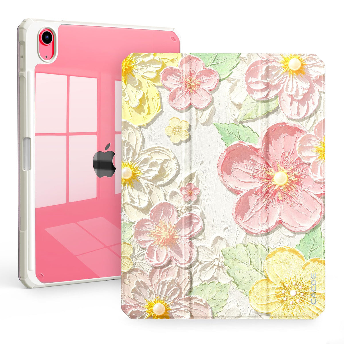CACOE Cute Case for iPad A16 11th Gen/iPad 10th Gen,Acrylic Back Cover with Pencil Holder