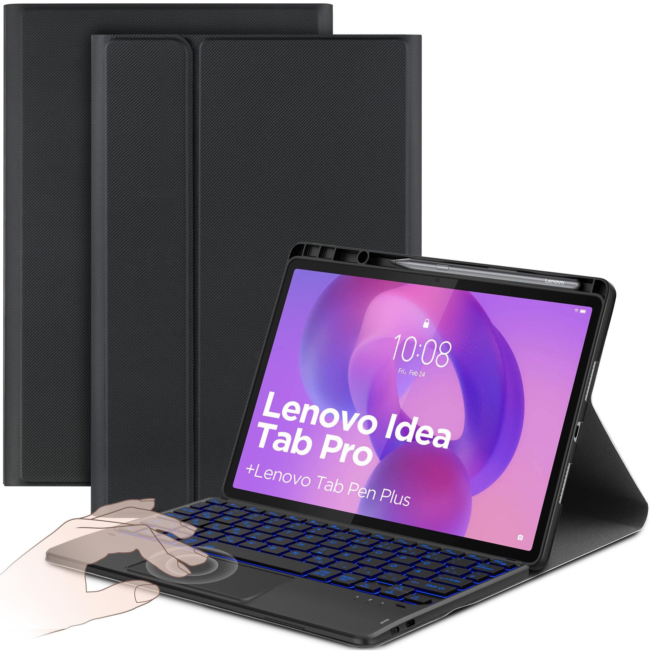 CACOE Tastatur Hülle für Lenovo Idea Tab Pro 12.7 2025 mit Touchpad