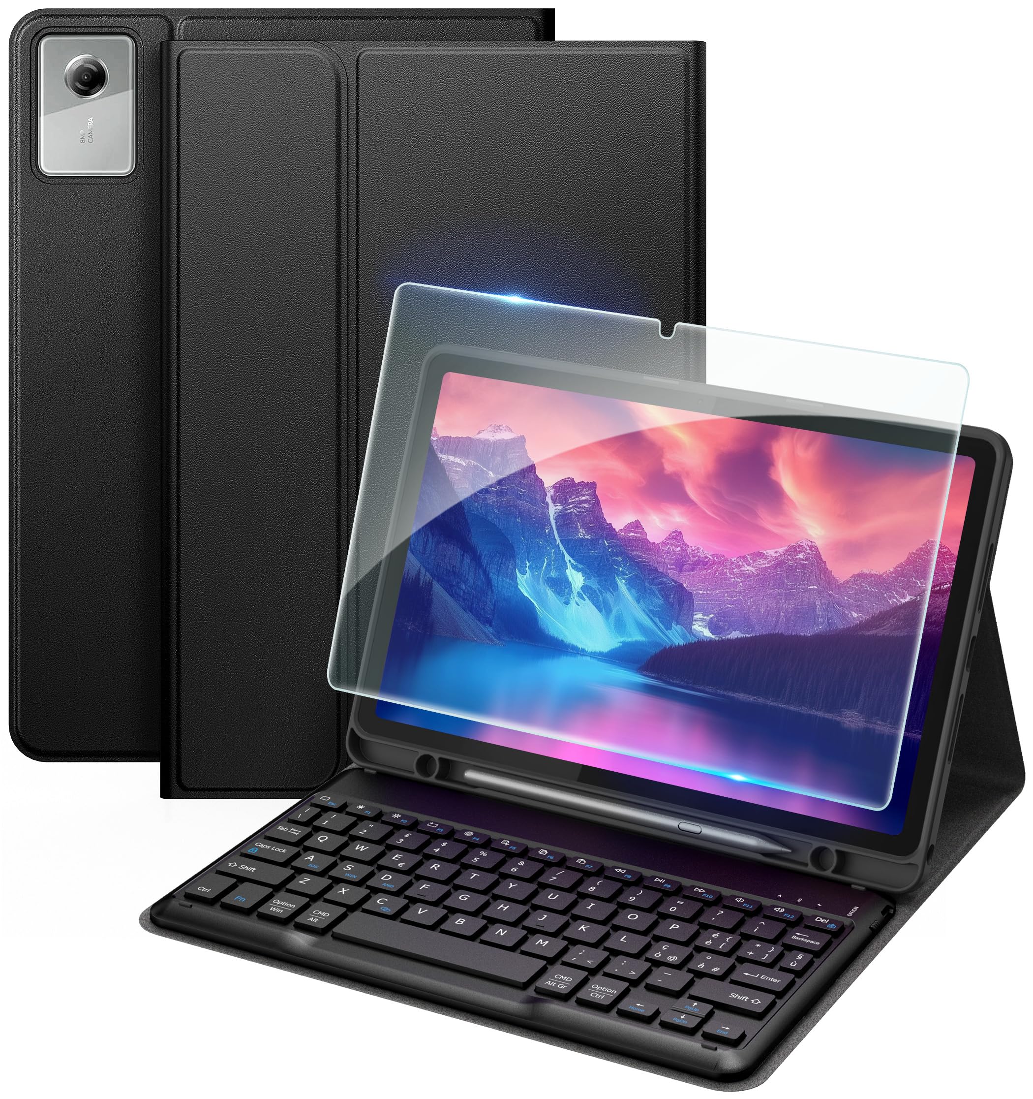 EasyAcc Cover con Tastiera per Lenovo Idea Tab 11 Pollici Tablet 2025 Nero