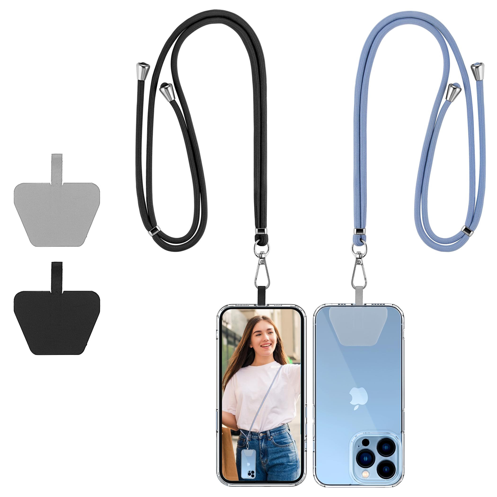 CACOE Phone Lanyard-2 PCS Adjustable Neck Strap,Universal Crossbody Multifuctional Cell Phone Lanyards Compatible with Most Smartphones