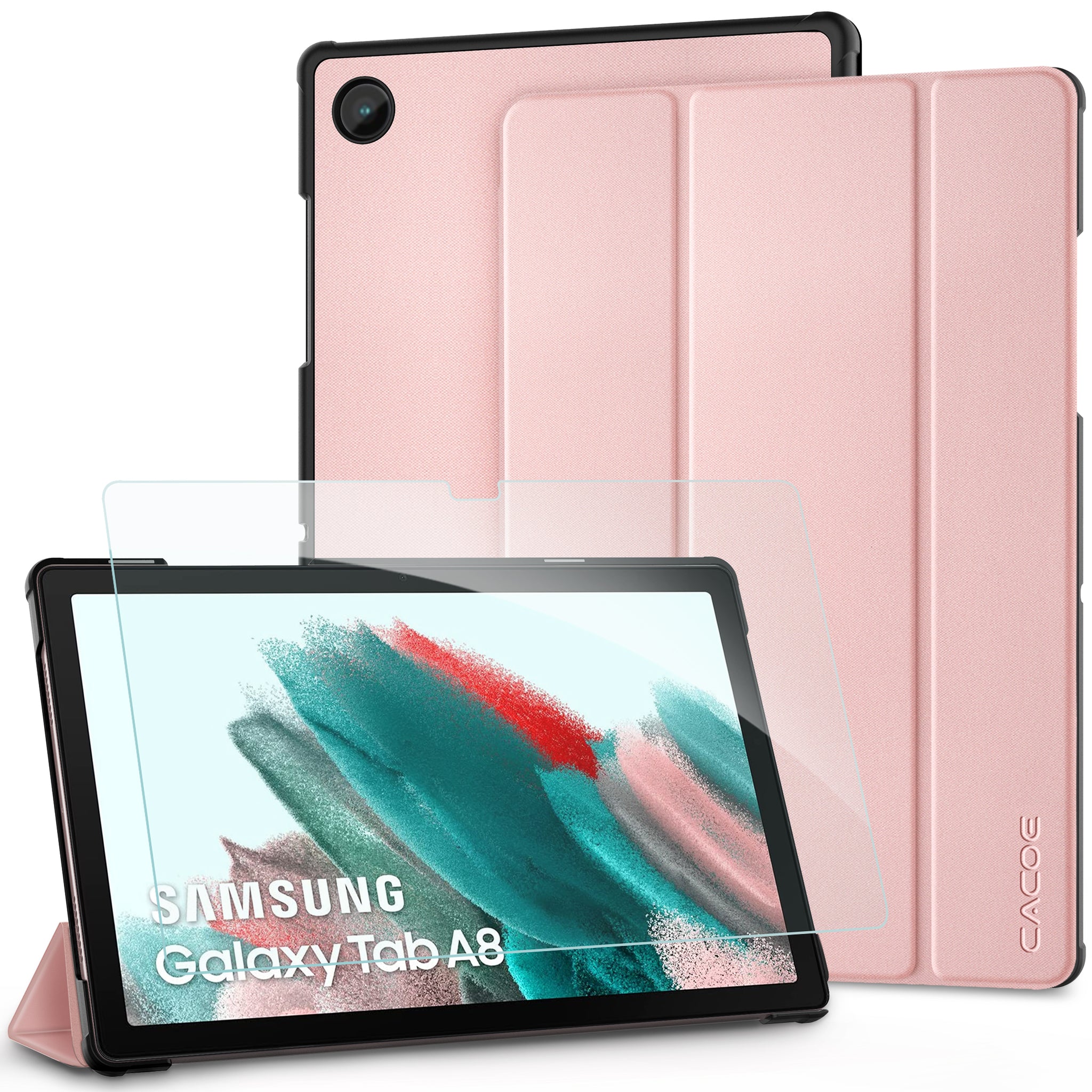 CACOE Compatible with Samsung Galaxy Tab A8 10.5 2021 case with tempered glass