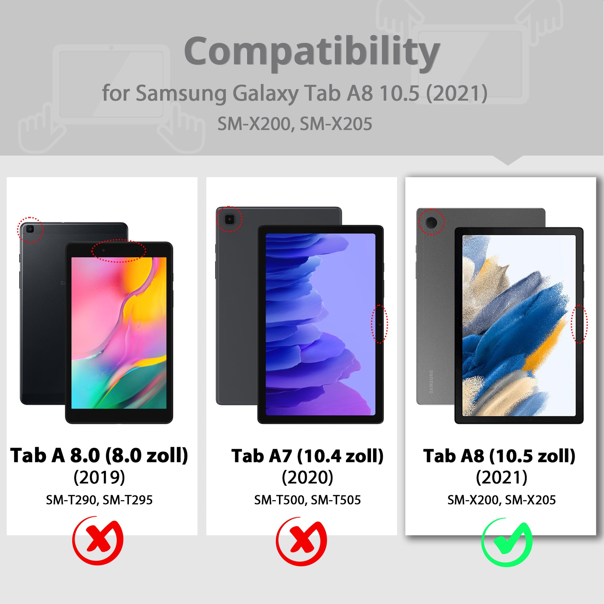 CACOE Keyboard Case Compatible with Samsung Galaxy Tab A8 10.5 2021